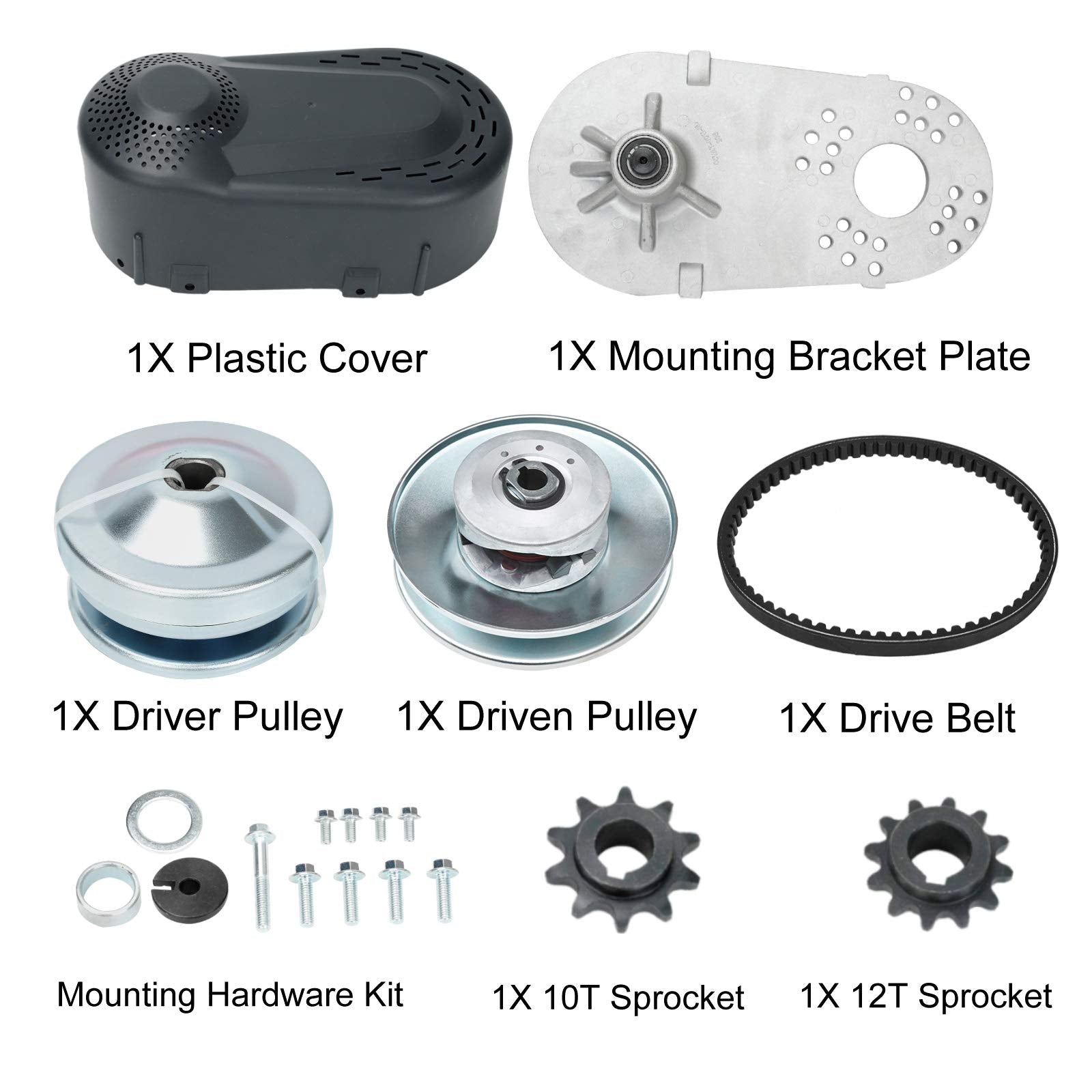 Blackhorse-Racing Go Kart Torque Converter For Predator 6.5Hp 212Cc Clutch Set Replaces Comet Tav2 3/4 Inch 30-75 Manco Fit All Engines With A 3/4 Inch Straight Crankshaft