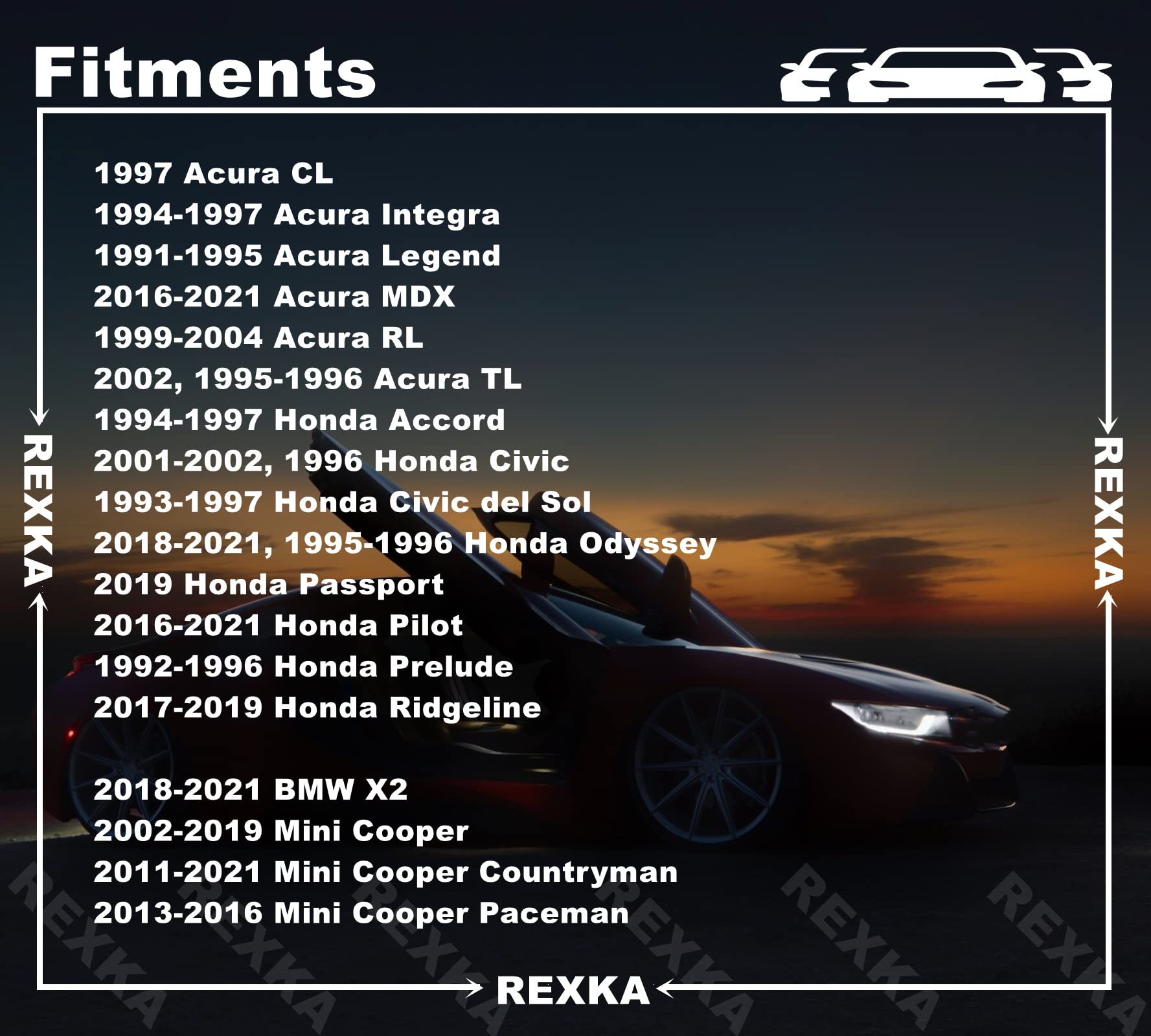 Rexka 20Pcs Bumper Cover Fender Liner Retainer Clips Fastener For Honda Acura Bmw Mini Cooper Countryman Cooper Paceman 07130702966 91503-Sp0-003 Civic Odyssey Accord Cr-V