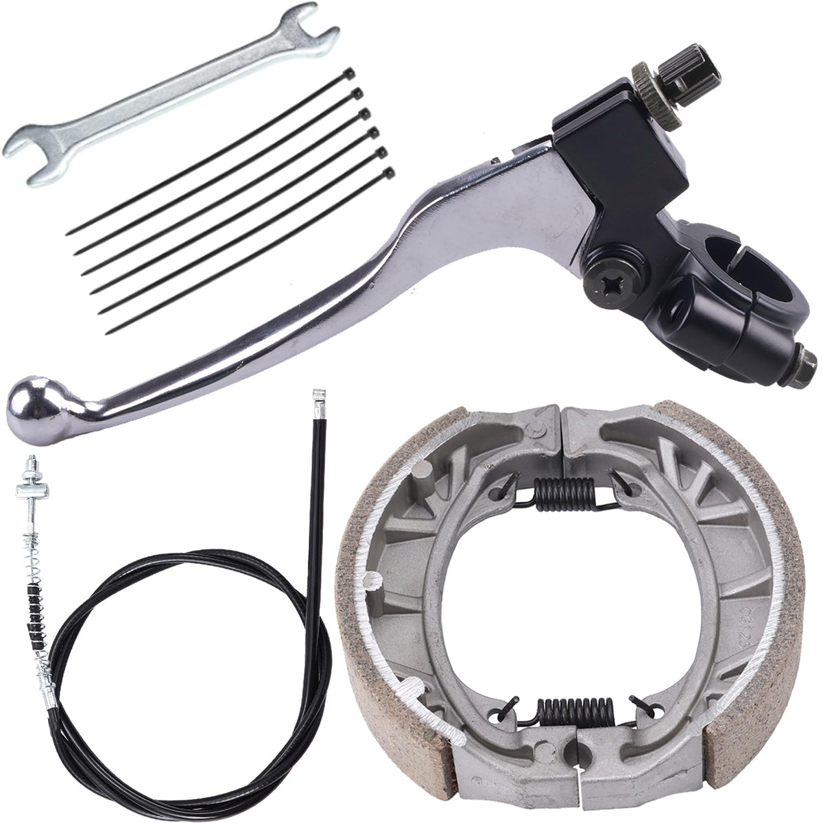 Stylemafia Left Brake Handle Clutch Lever + Brake Cable+Brake Shoe Fit For 196Cc 6.5Hp Coleman Ct200U Bt200X Trail 200 Ct100U Mb165 Mb200 Baja Doodle Bug Motovox Mini Bike Motorsports Pit Dirt Bike