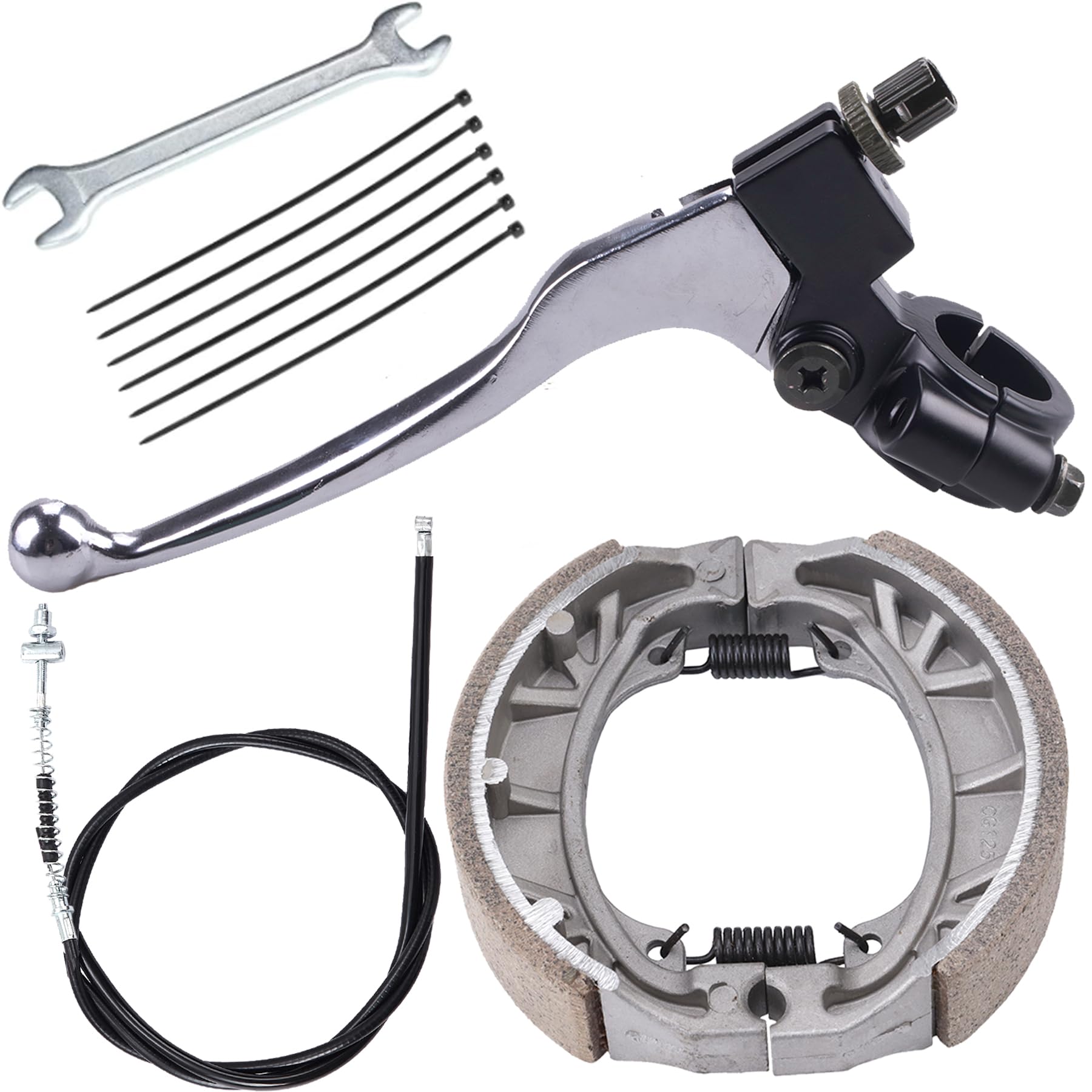 Stylemafia Left Brake Handle Clutch Lever + Brake Cable+Brake Shoe fit for 196cc 6.5HP Coleman CT200U BT200X Trail 200 CT100U MB