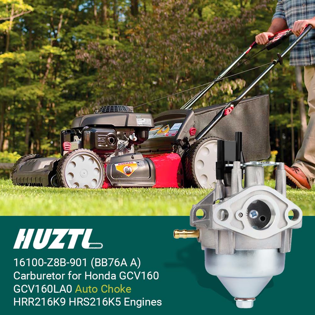 Huztl 16100-Z8B-901 (Bb76A A) Carburetor For Honda Gcv160La0 Gcv160La1 Hrr216K10 Hrr216K9 Hrs216K5 Engines (Auto Choke)