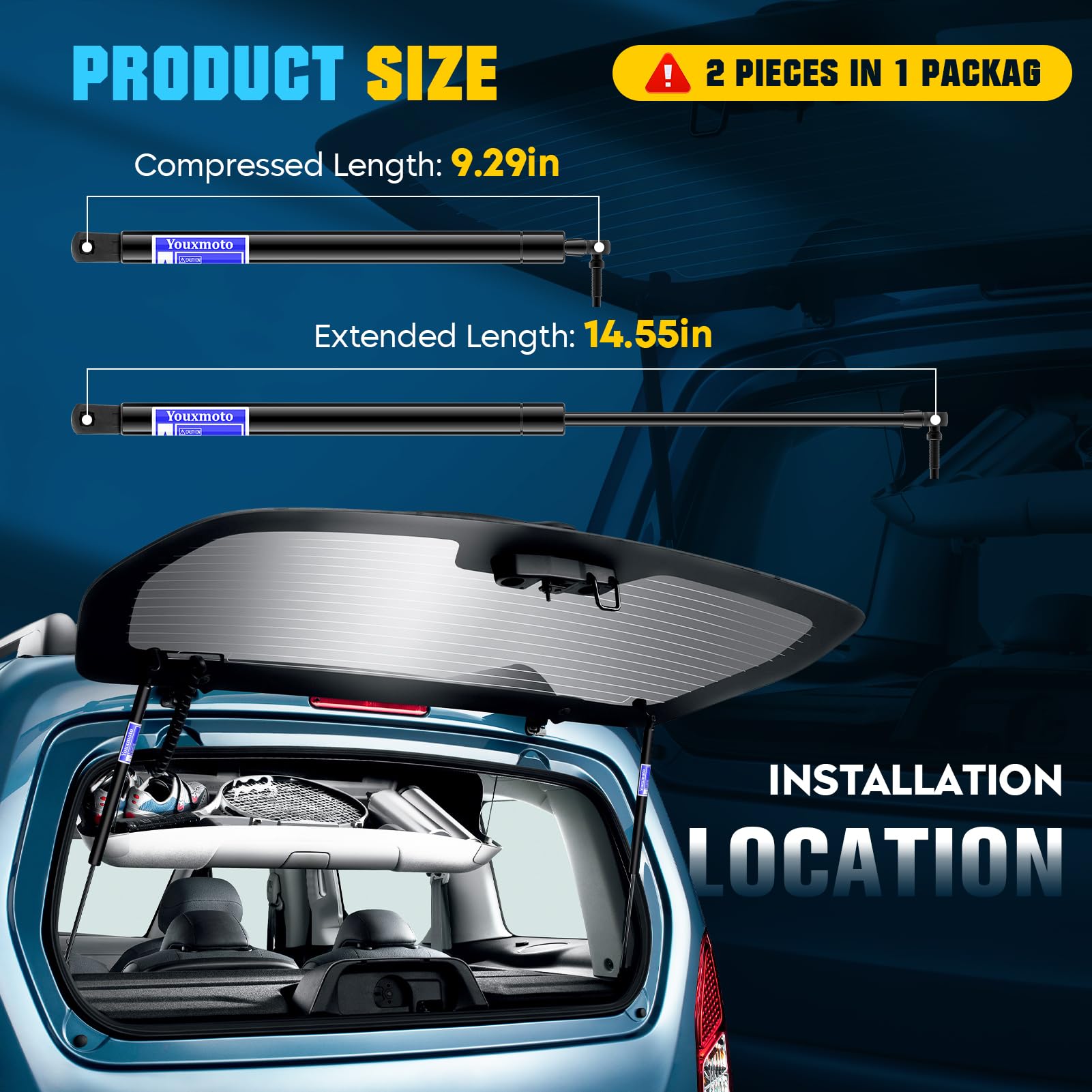 2Pcs Rear Window Glass Lift Supports Struts Shocks Gas Springs 4528 For 1999-2004 Jeep Grand Cherokee