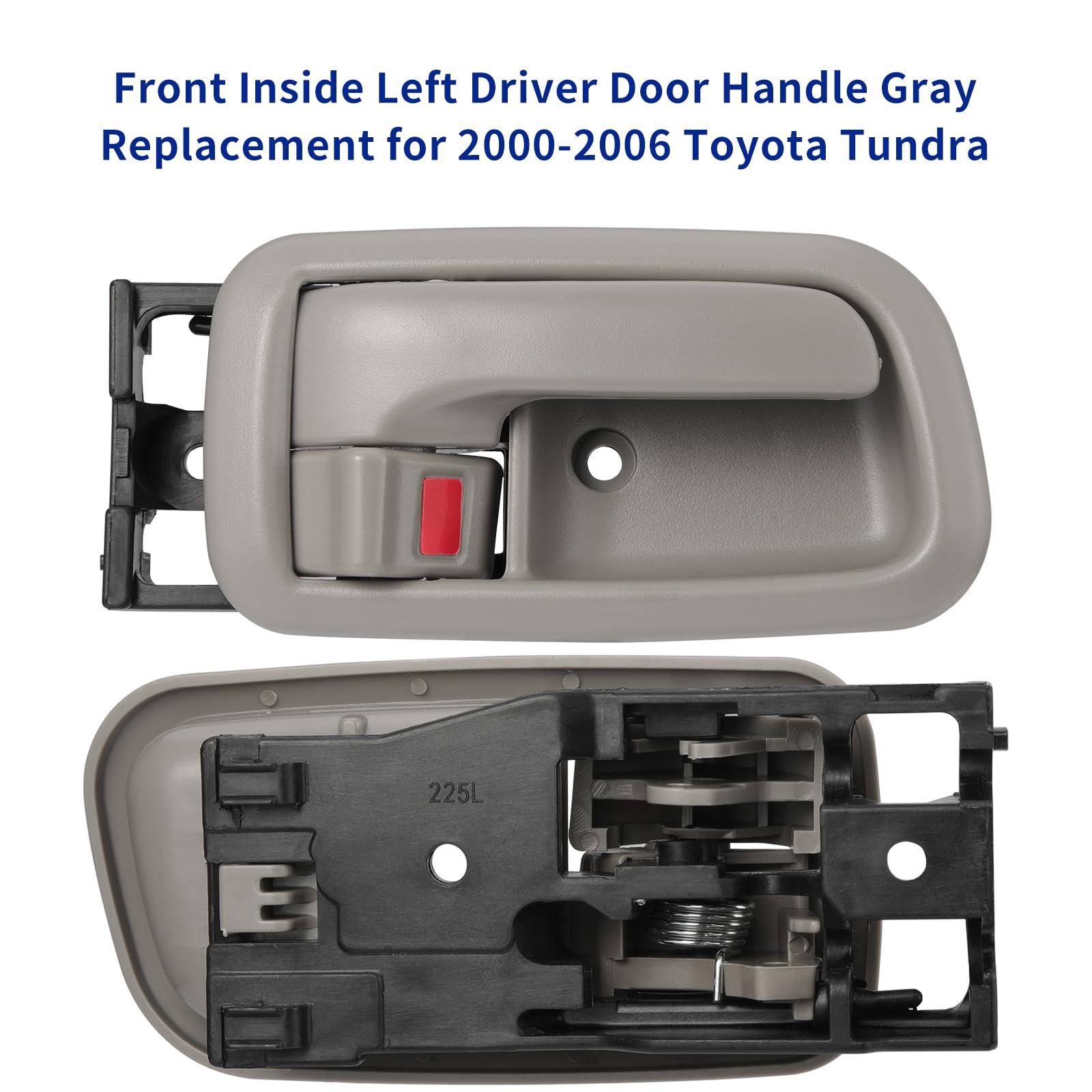 Lcyolada Pair Of Interior Door Handles W/Bezel (Gray) For Toyota Tundra (Standard/Regular/Extended Cabs Only) 2000 2001 2002 200