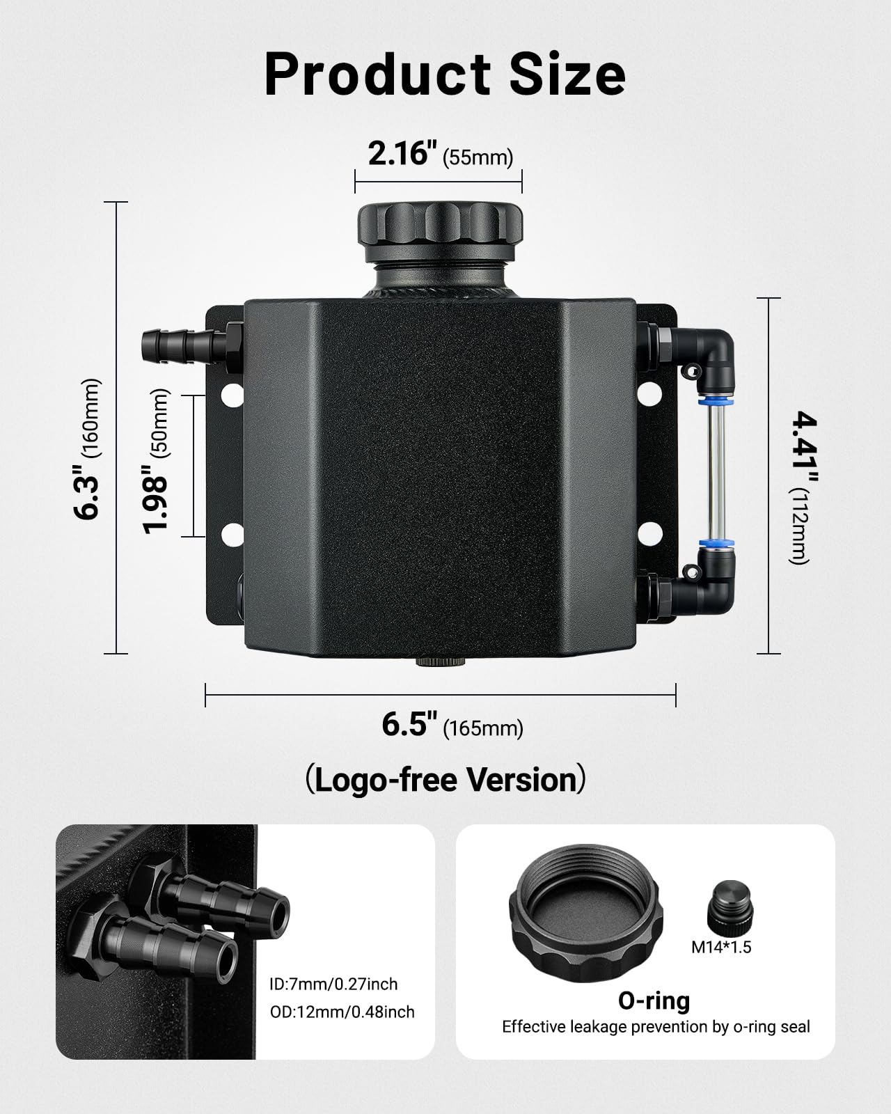 Evil Energy Overflow Tank,Coolant Radiator Tank,Reservoir Expansion,Universal 1L Aluminum…