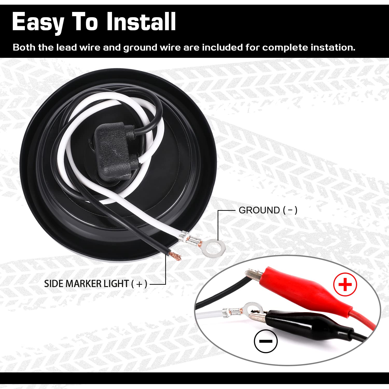 10 Pack (5 Amber + 5 Red) 2'' Round Led Side Marker Light, Super Bright 12-24V Grommet Flush Mount 4 Led Clearance Marker Lights