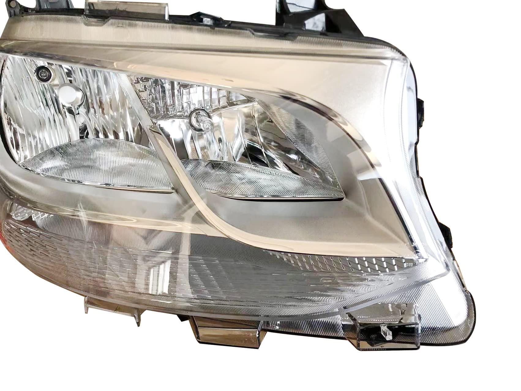 Replacement Headlight Chrome Trim Passenger Right Side Headlamp Complete Assemble For Mercedes-Benz Sprinter Freightliner Sprinter 1500/2500/3500 Cargo From 2019 To Onward