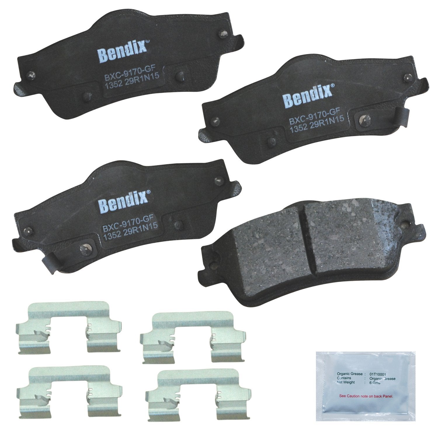 Bendix Priority1 Cfc1352 Ceramic Rear Brake Pads For Chevrolet Caprice 2017-2011, Ss 2014, Ss 2017, Pontiac G8 2009-2008