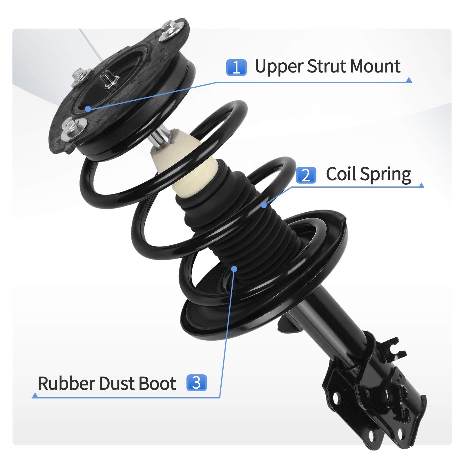 Yitamotor Front Struts Complete Strut Rear Shocks Suspension Compatible With 2007-2012 Altima 2.5L Exc.Hybrid 2013 Altima S 2.5L