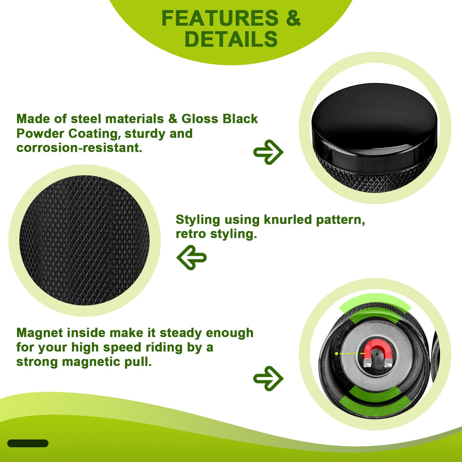 Mofun Rack Docking Point Hardware Kit 4 Point Covers Docking Magnet Caps Steel Compatible with Harley Touring Street Road Electr