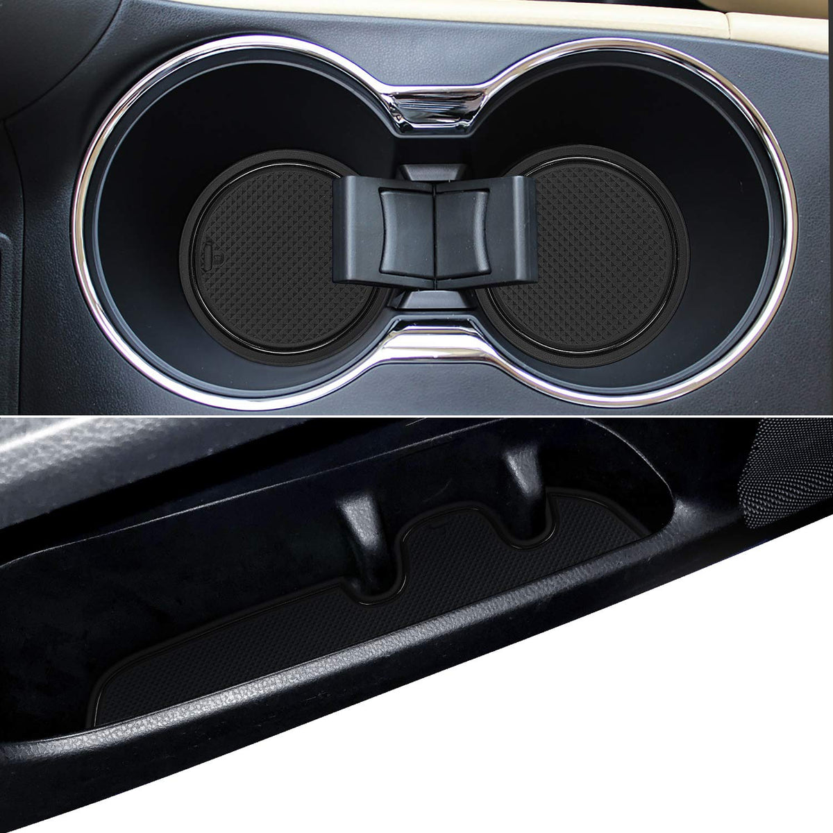 Auovo Anti Dust Door Mats For Toyota Highlander Accessories 2019 2018 2017 2016 2015 2014 Custom Cup Holder Insert Liner Coaster