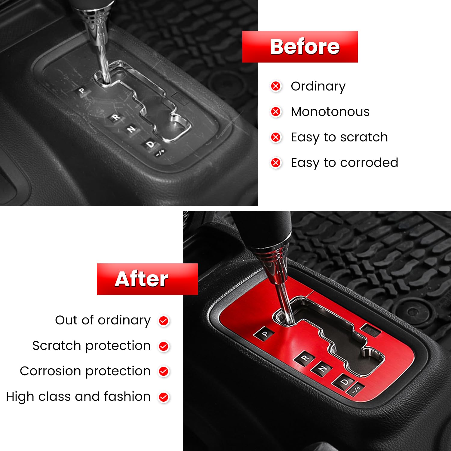 Trim Gear Frame Cover Gear Shift Box Cover for Jeep Wrangler 2012-2018 JK JKU Sport Sahara Freedom Rubicon Unlimited Gear Shift
