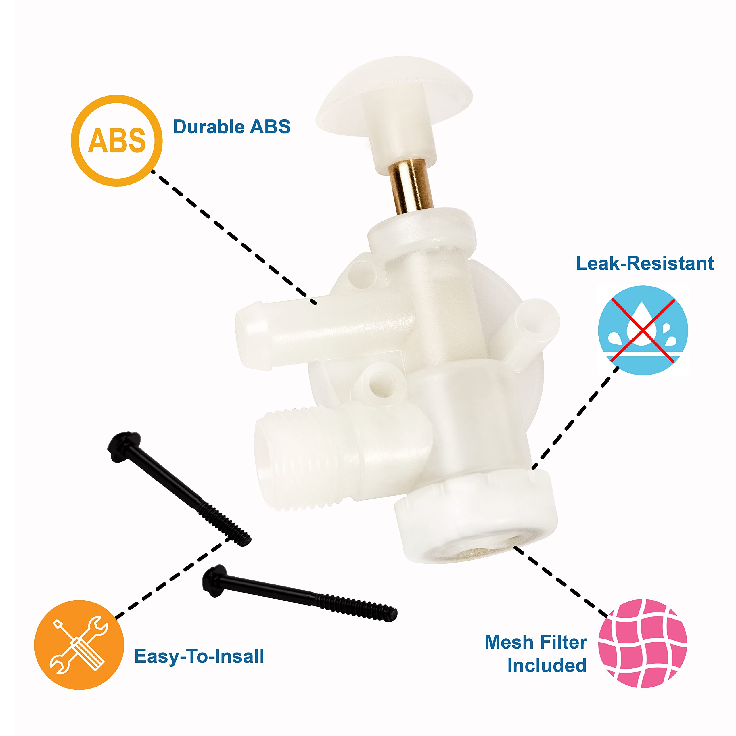 Halotronics Toilet Flush Valve Assembly 385314349 - Camper, Trailer, Boat, & Rv Toilet Repair Kit For Sealand Ecovac Vacuflush Pedal Flush Toilets