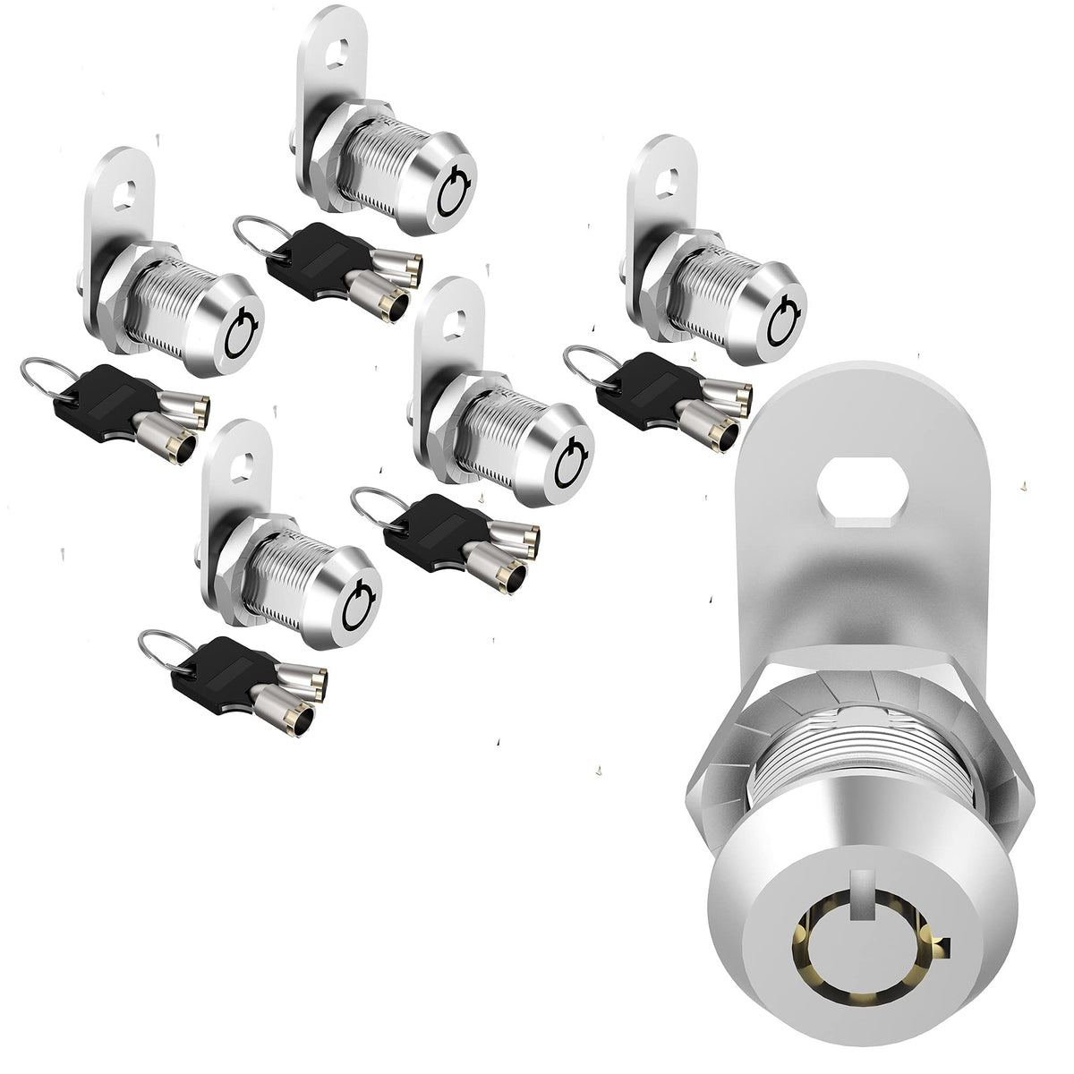 5 Pack Cam Locks Keyed Alike, 5/8'' Cabinet Locks With Keys, Rv Storage Lock Secure Rv Compartment Door Toolbox Mailbox Lock Rep