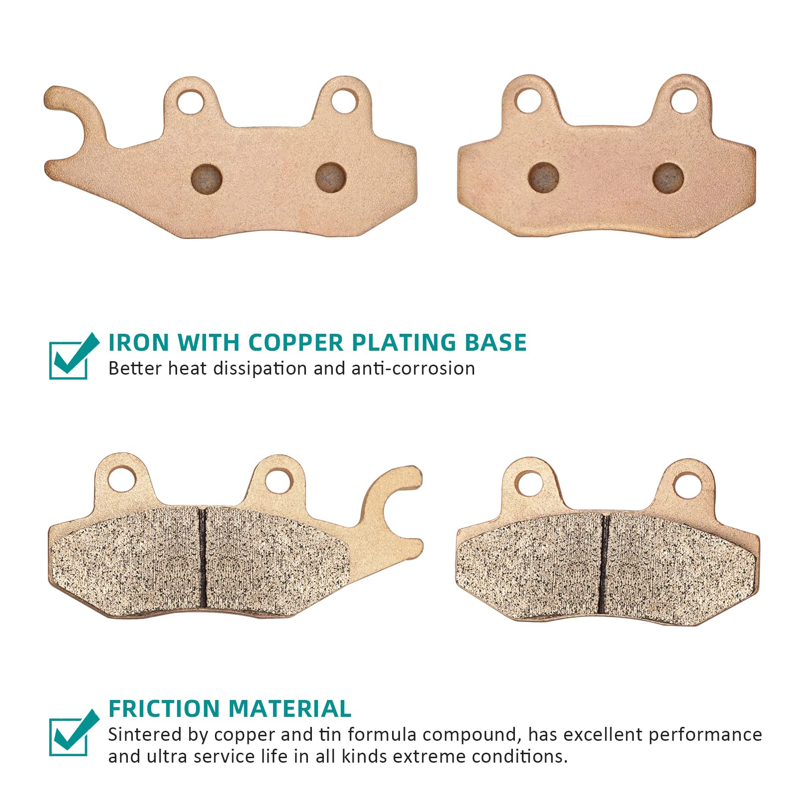 Front Brake Pads Sintered For Kawasaki Teryx 800 Teryx4 800 750 Krf800/Krt800/Krt750, Oem# 43082-0126 43082-0127