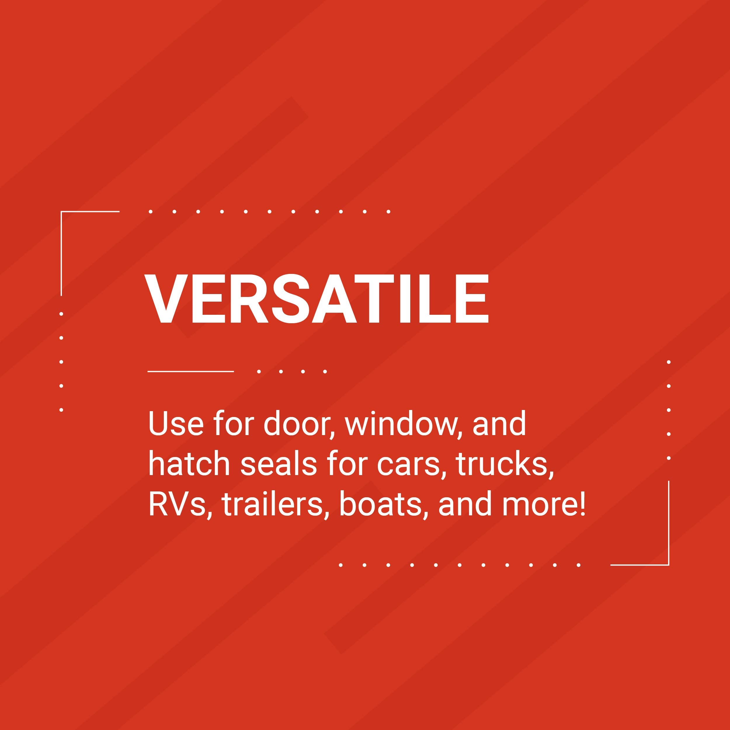 Trim-Lok D-Shaped Rubber Seal - .375    Height.75    Width, 100 Length - Epdm Foam Seal With Bt (3M) High Strength Bonded Tape S