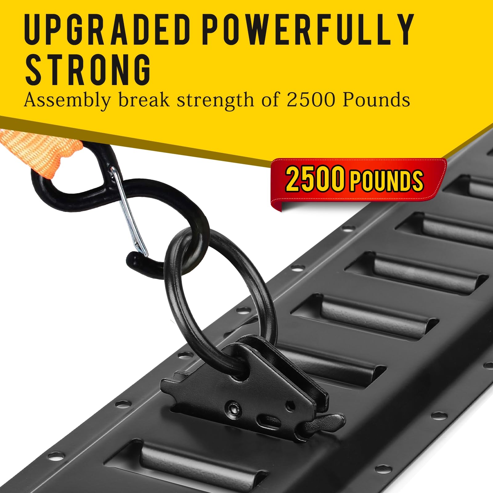 Eapele 20Pcs Steel E-Track O Ring Tie-Down Anchors, Secure Cargo In Enclosed/Flatbed Trailers, Trucks, Load Limit Of 1500Lb(Blac