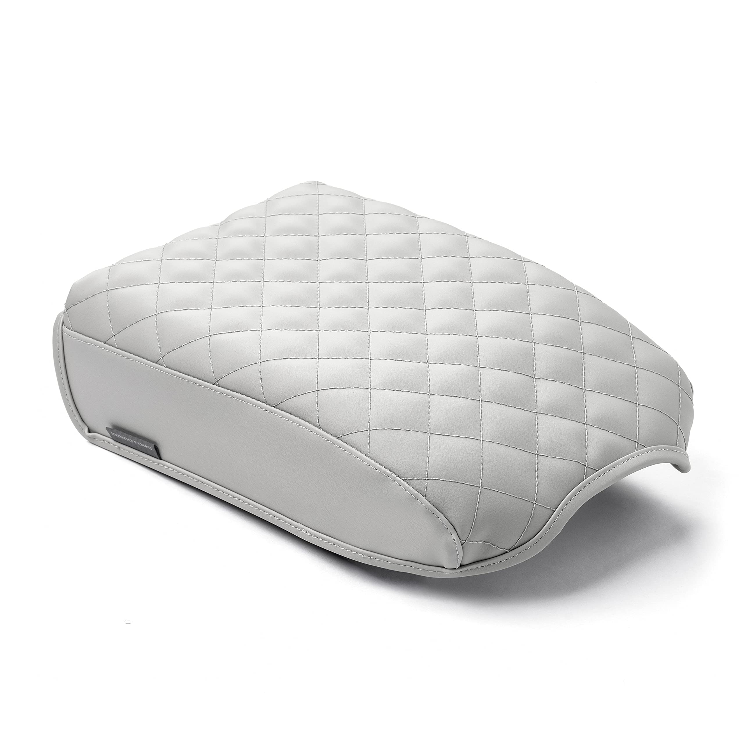 Kmmotors Telluride Console Cover Armrest Cushion, Vegan Leather, Console Lid Protector, Anti-Scratch(Light Gray)