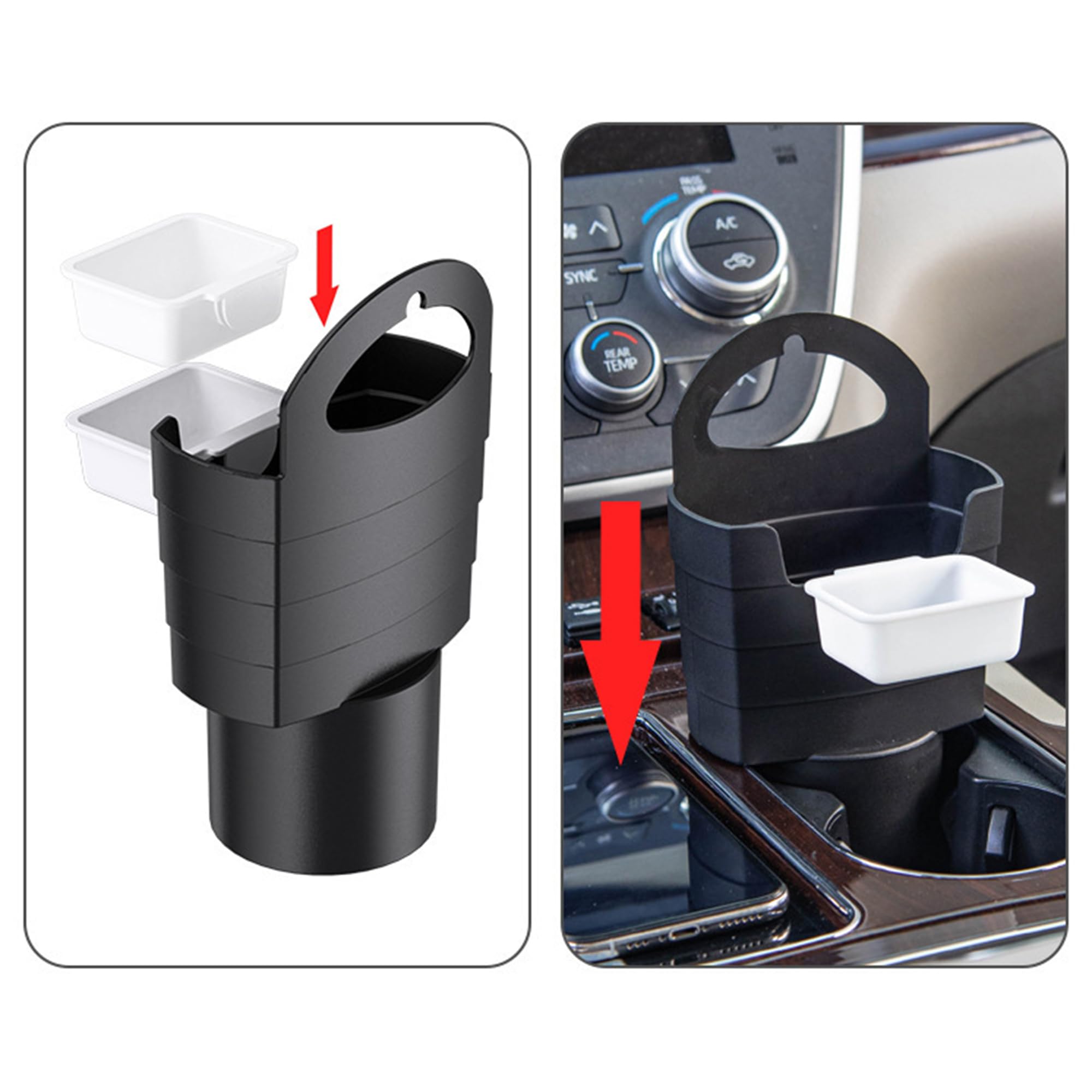 Isaddle French Fry Cup Holder - Automotive Interior Accessories Chips Cupholder For Cell Phone Fast Food Drink Beverage Key Fob