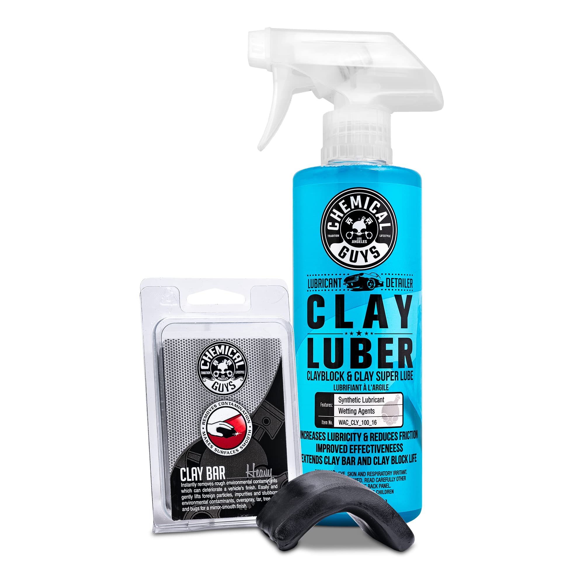 Chemical Guys Cly_Kit_1 Heavy Duty Clay Bar And Luber Synthetic Lubricant Kit, 16 Oz, 2 Items, Black