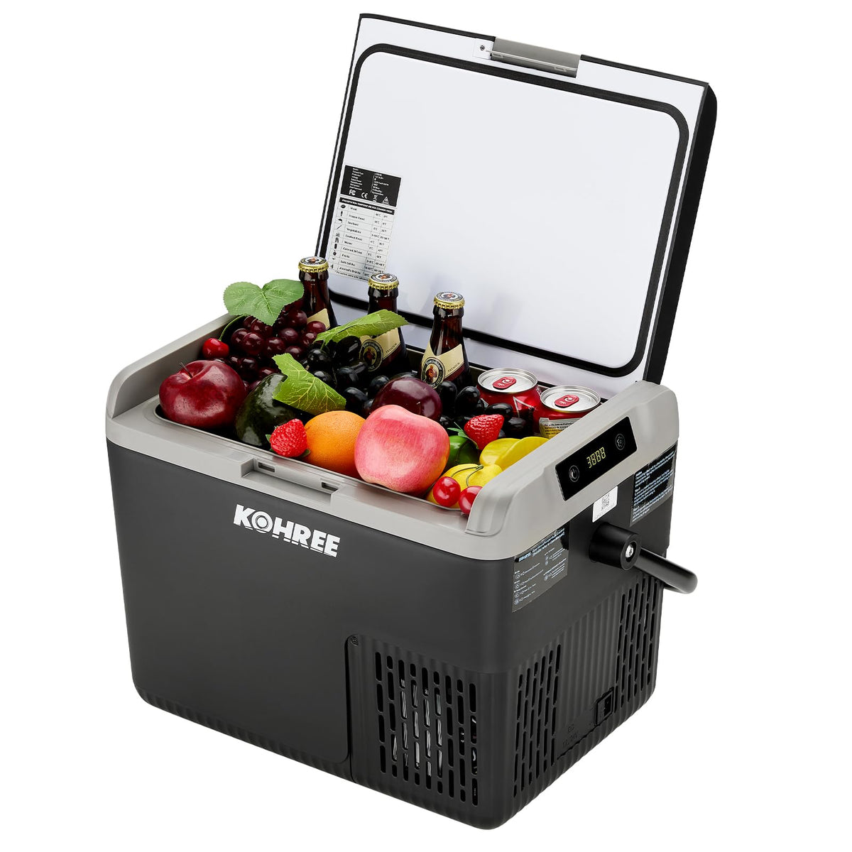 Kohree 12 Volt Car Refrigerator, 19Qt(18L) Car Fridge With Large Handle, -4?~68? 12V Electric Cooler 12/24V Dc 12/24V Dc, 110-24