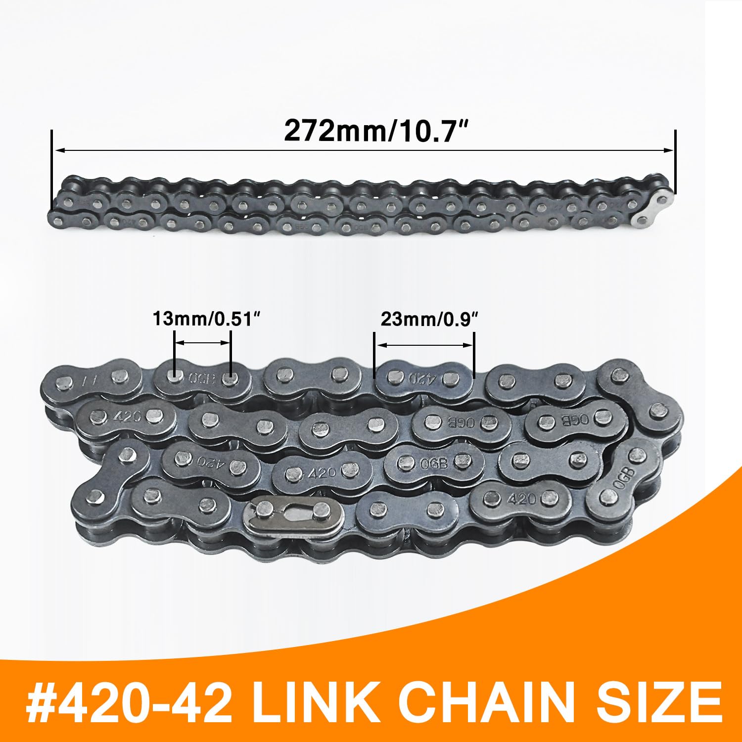 Holato Front #420 Roller Chain 42 + Rear 90 Link With Drive Chain Breaker Kit For 196Cc 212Cc 6.5Hp Coleman Ct200U Ct200U-Ex Bt2