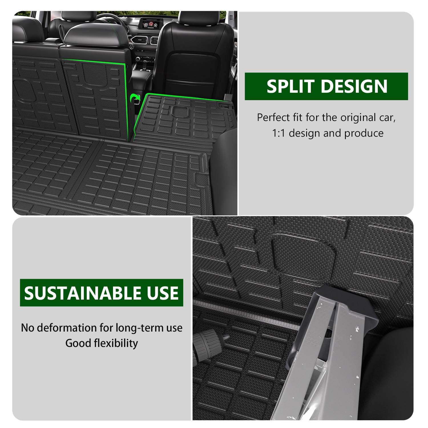 xipoqix Cargo Liner Compatible with 2017-2022 Mazda CX-5 Trunk Mat TPE Back Seat Protector Replacement for 2017-2022 Mazda CX-5