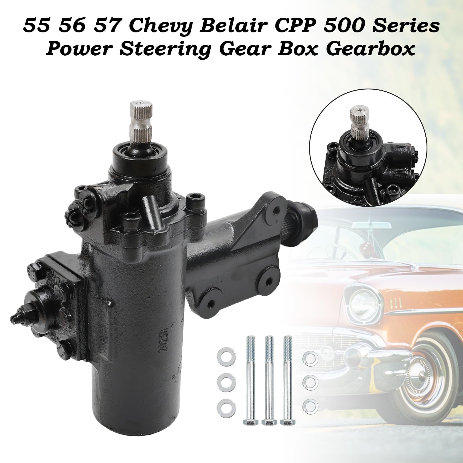 Frezon Power Steering Gear Box Quick Ratio For Chevrolet Bel Air, 210, 150 Cpp 500 Series Quick Ratio Power Steering Gearbox 1955-1957# Sgb5557,Cp50000-2, Psff-K