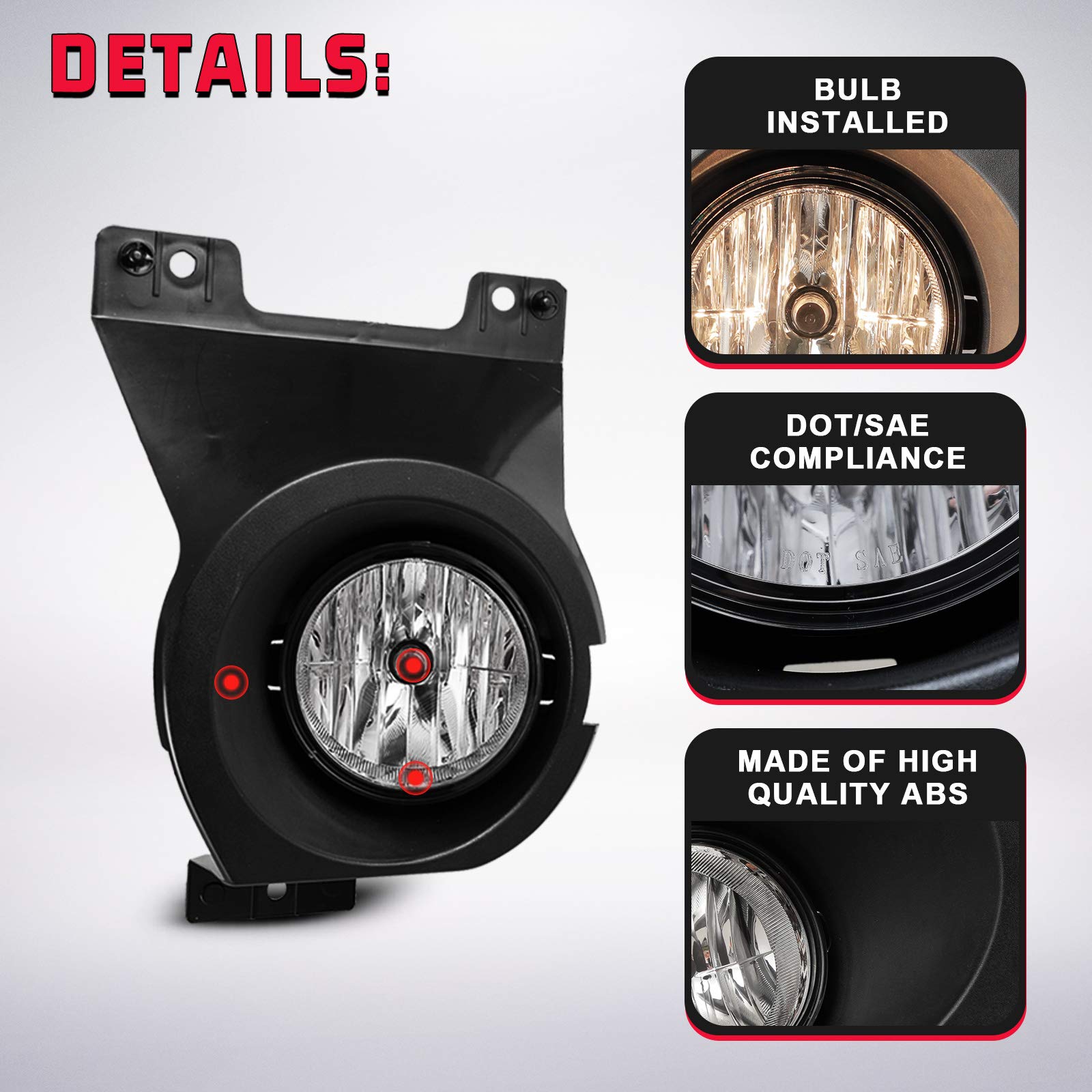 Autofree Fog Lights Compatible For 2011 2012 2013 2014 Ford F150 With Bulbs H10 12V 42W Driving Lights Assembly Replacement For Pickup - 1 Pair(Clear Lens)