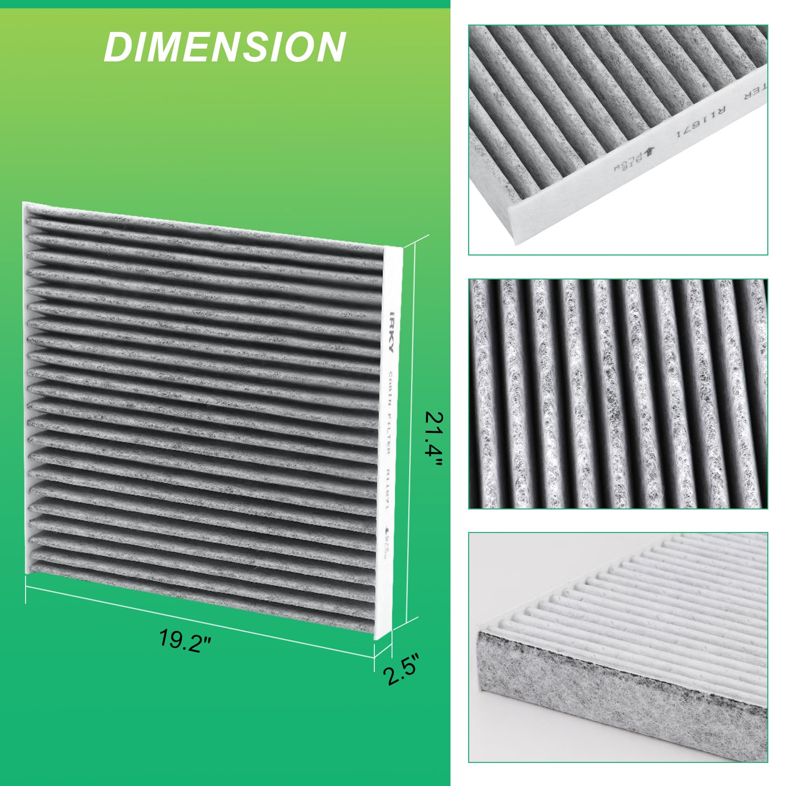 CF11671 Cabin Air Filter Replacement CP671 Compatible with RAM 1500 2016-2025,RAM 2500/3500/5500 2016-2024,RAM 4500 2016-2023;Je