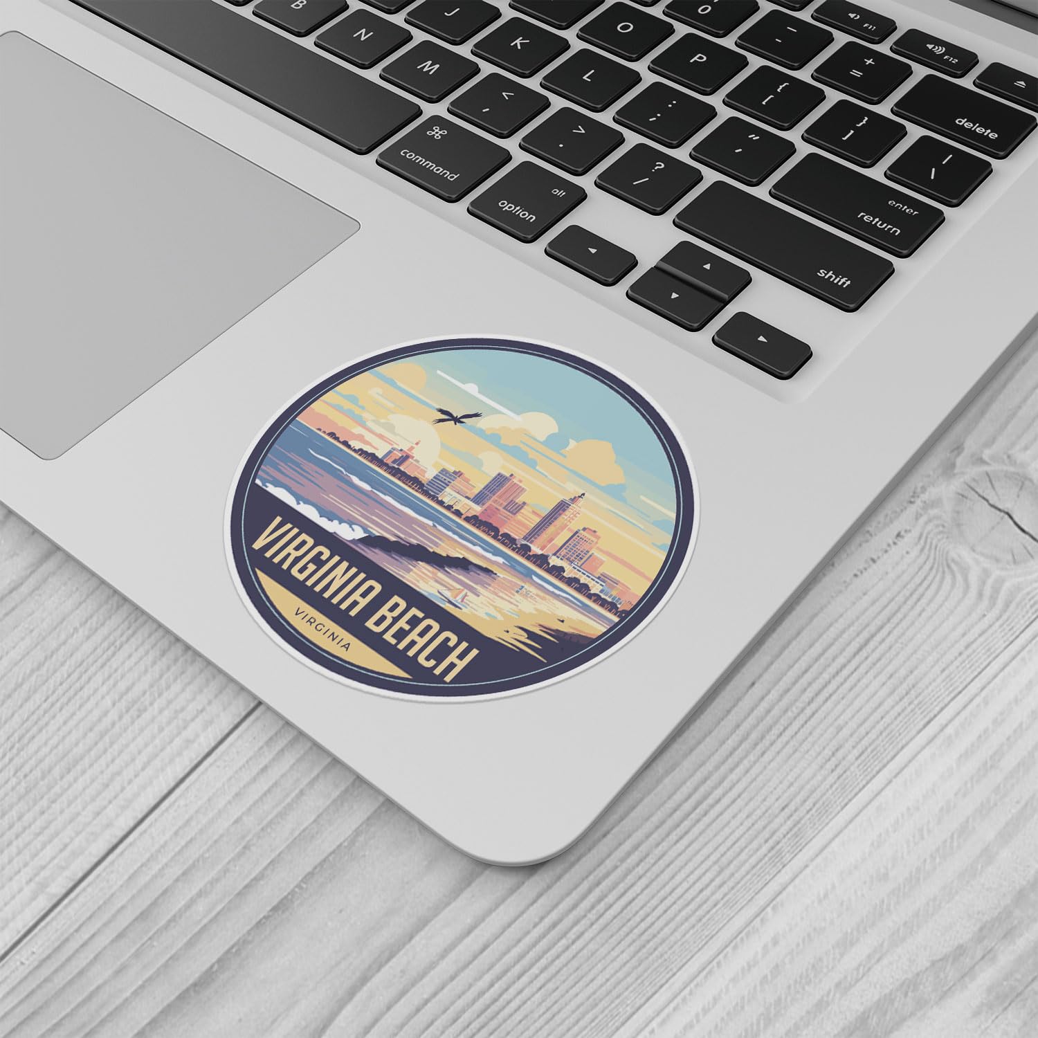 Virginia Beach City Sticker - Waterproof Vinyl Decal for Car Bumper, Laptop, Water Bottle, Wall, and Window, Size - 5'' Longer S