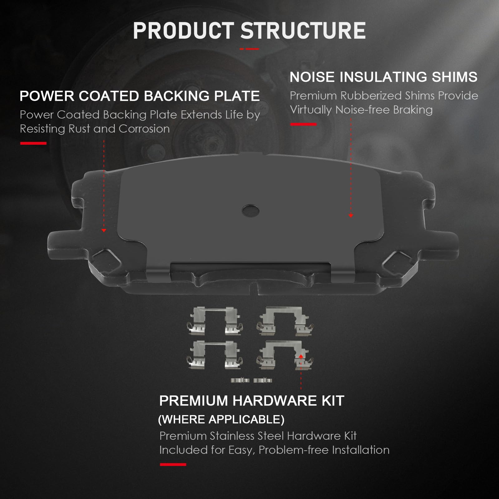 Cciyu D1005 D996 Front & Rear Professional Ceramic Brake Pads Set Fit For 2004-2006 For Lexus Rx330,2007-2009 For Lexus Rx350,20