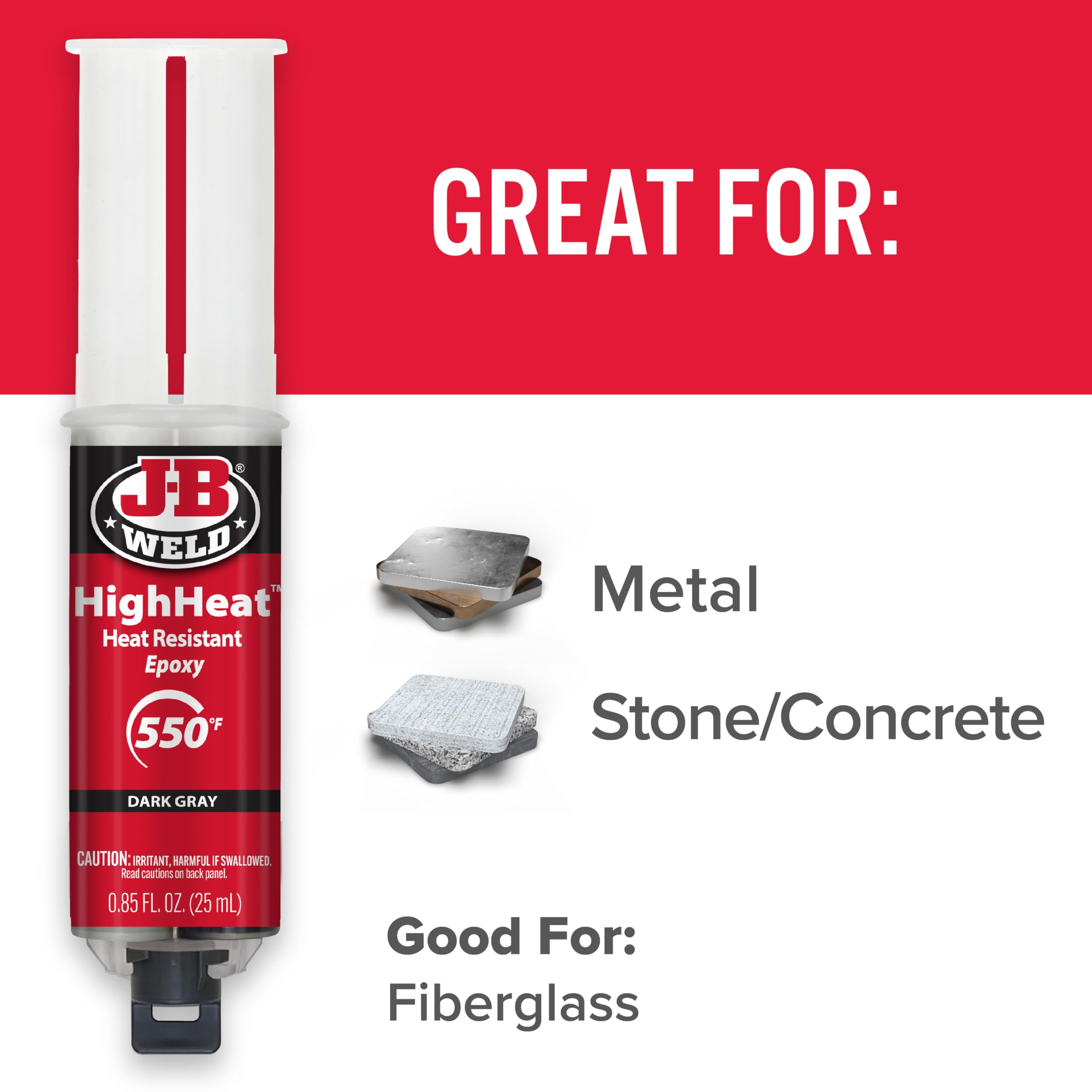 J-B Weld High Heat Syringe, Dark Grey - 25ml 2 Pack