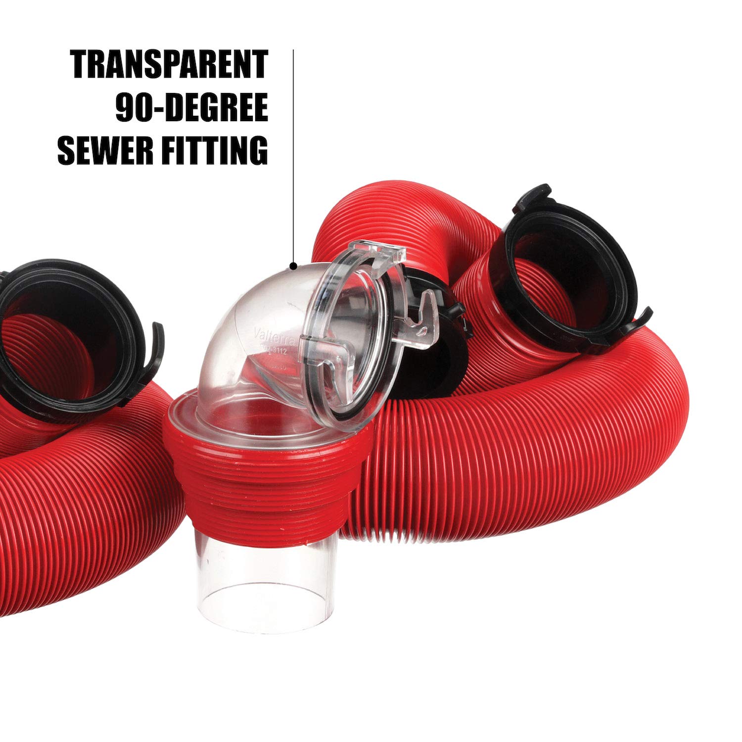 Valterra EZ Coupler 20-Foot RV Sewer Hose Kit for RV Camper, Includes 2 Attachable 10-Foot Hoses with Rotating Fittings and 90 D