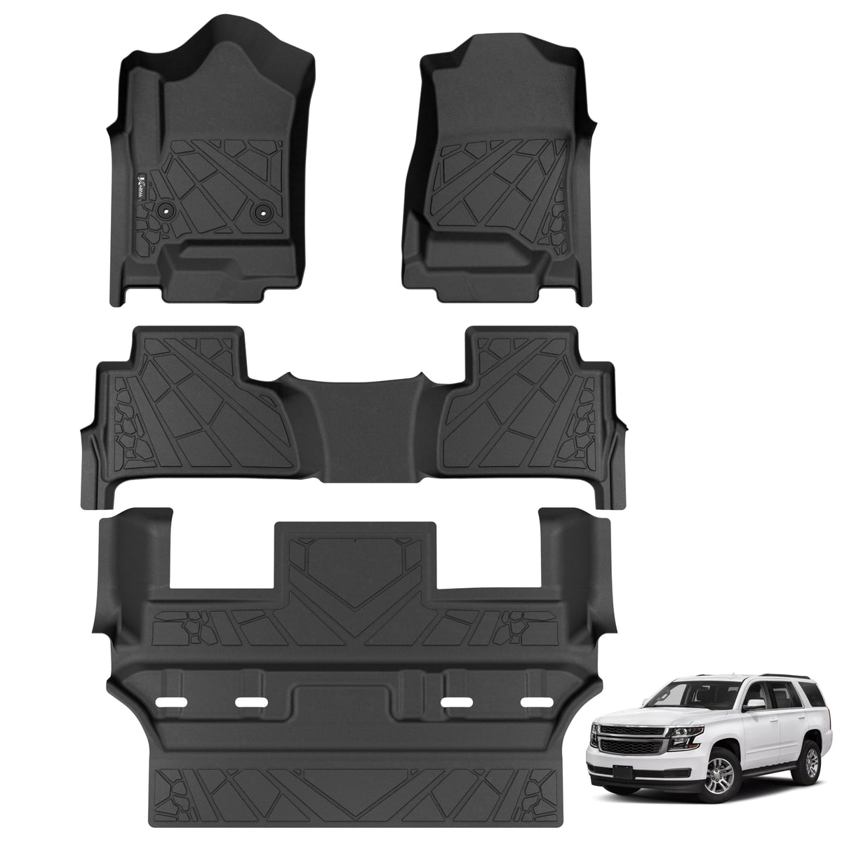 Karpal Floor Mats Fit For 2015-2020 Chevrolet Tahoe/Gmc Yukon, Tpe All Weather Protection Heavy Duty Floor Liners Trunk Mats, 1S