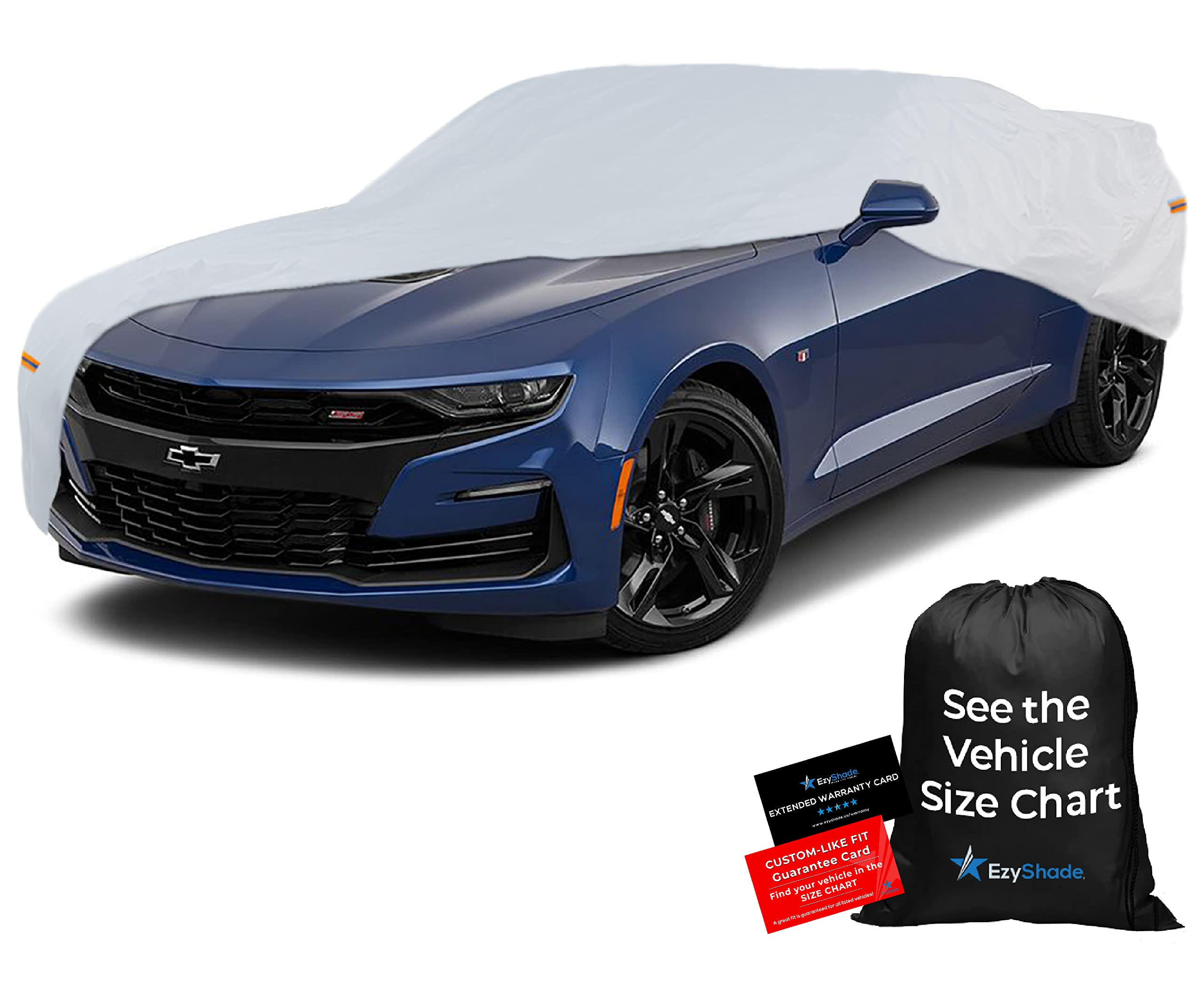 Ezyshade 10-Layer Waterproof Sports Car Cover. See Vehicle Size-Chart For Accurate Fit. All Weather Outdoor Covers. Camaro Challenger Firebird Gto Classic Cars Sun Snow Rain. Size C5 (See Size Chart)