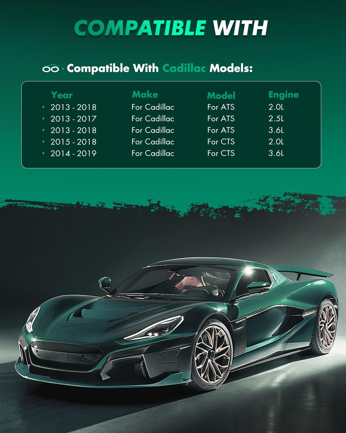 Scitoo Rear Disc Brake Pad Set 4Pcs W/Hardware Fit For Cadillac For Ats 2013-2018,For Cadillac For Cts 2014-2019