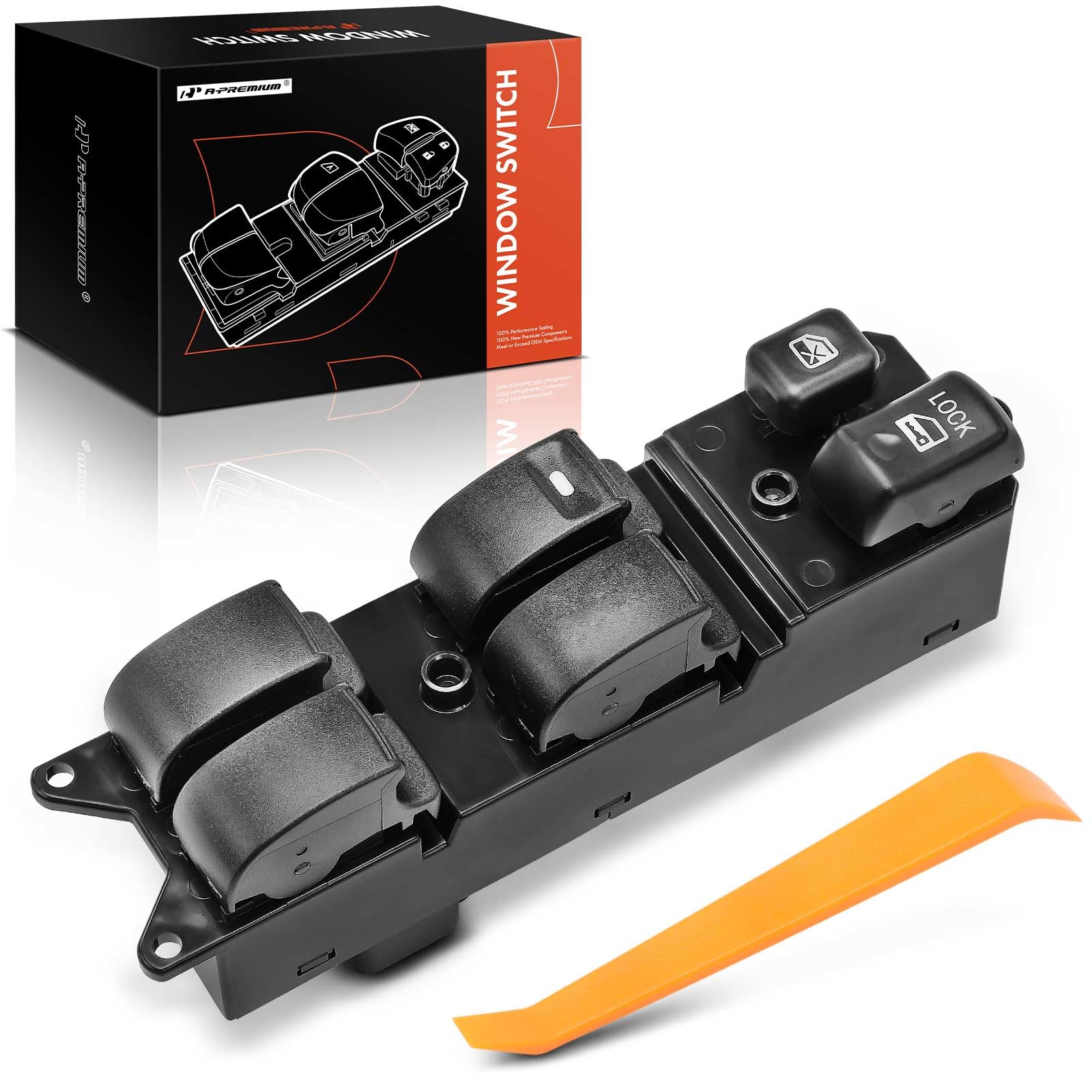 A-Premium Master Power Window Switch Compatible with Mitsubishi Lancer 2008-2015 L4 2.0L 4-Door Sedan, Front Left Driver Side, Replace# 8608A068