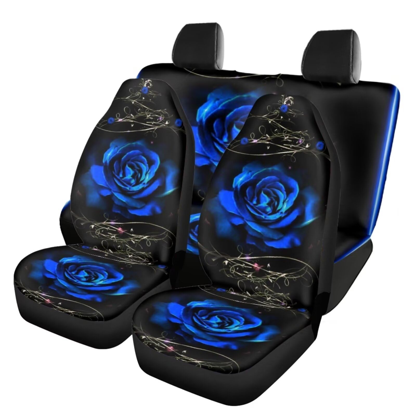 Howilath Novelty Blue Rose Thorns Women Auto Car Seat Cover for Cars,Trunks, Vans, SUV, Universal Fit for Most Vehicle