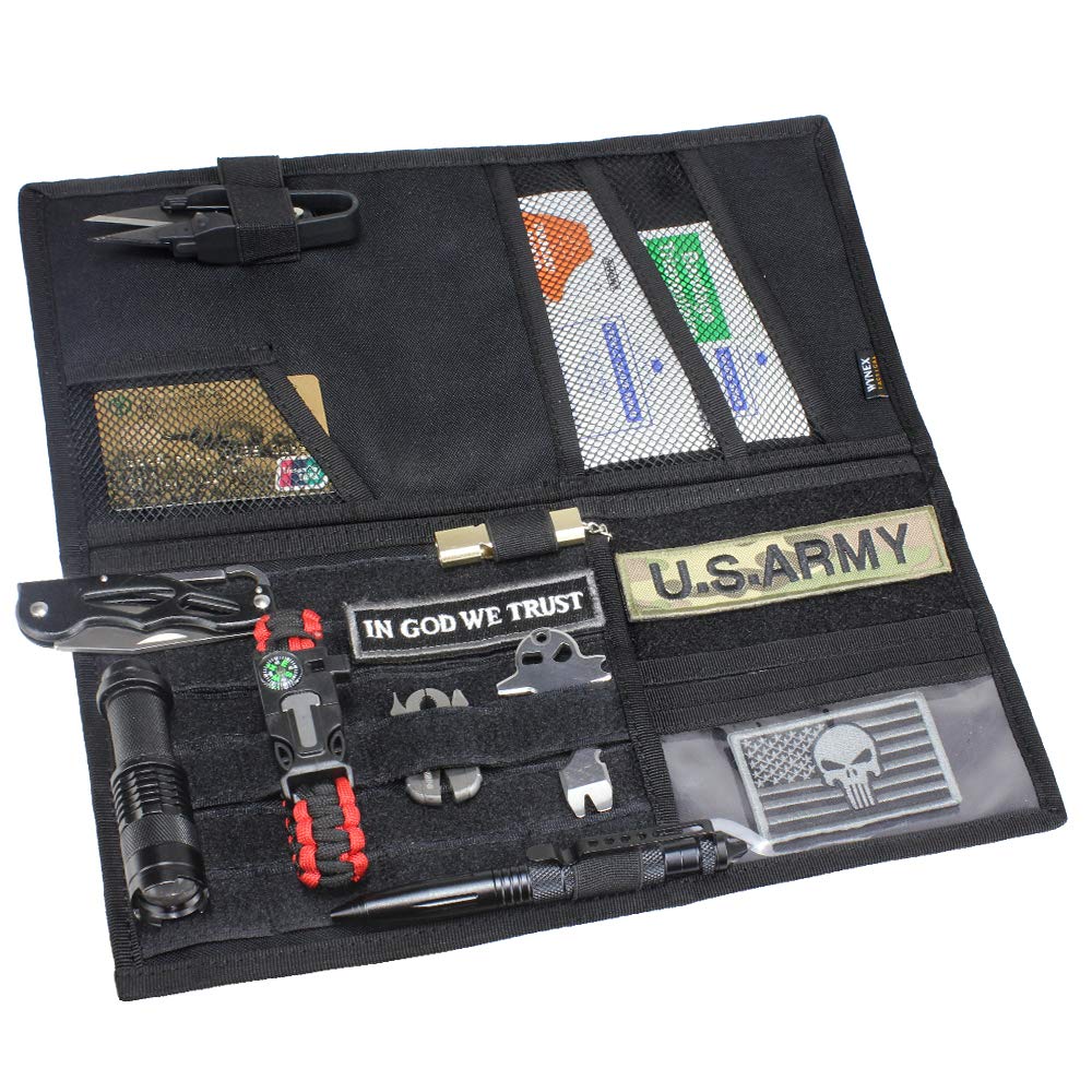 WYNEX Truck Sun Visor Organizer Molle Panel, Large Vehicle Visor Holder, Tactical Car Sunshade Storage Pouch, for Pickups, Vans,