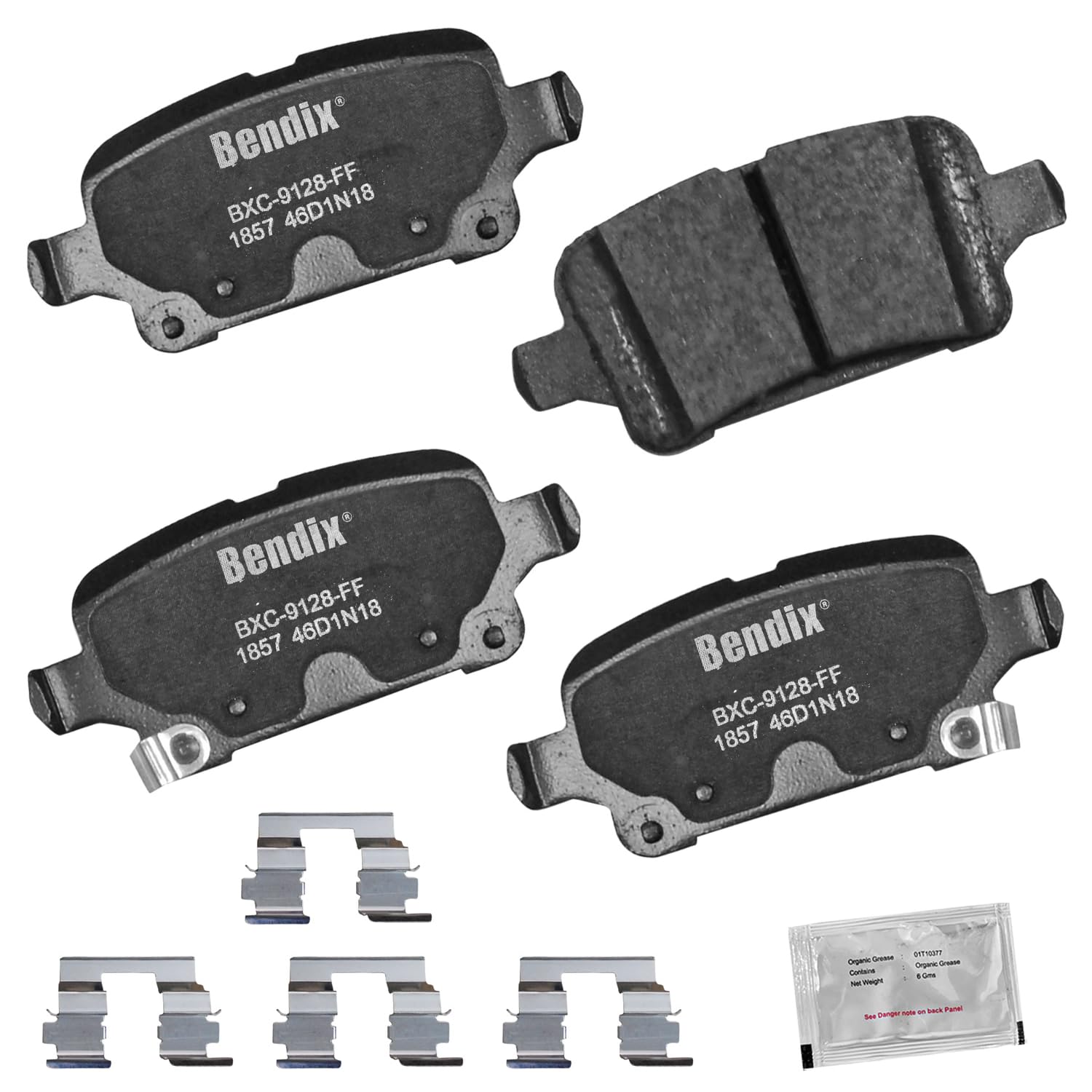 Bendix Priority1 Cfc1857 Ceramic Rear Brake Pads For Chevrolet Bolt Euv 2023-2022, Bolt Ev 2023-2017, Cruze 2019-2016, Volt 2019