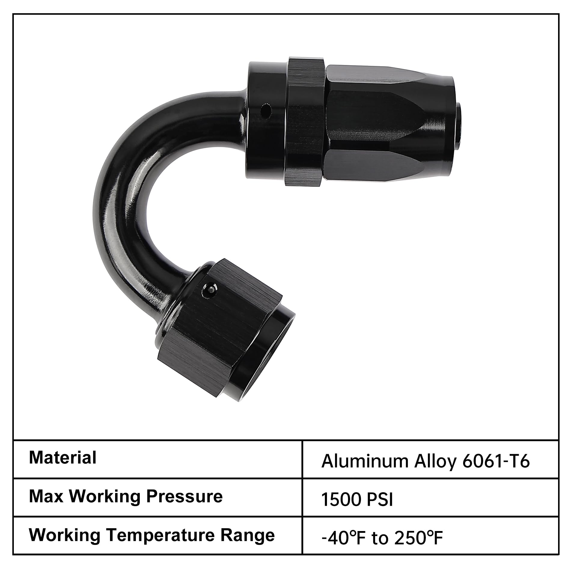 Evil Energy 10An Hose End Fitting 150 Degree Swivel For Cpe Braided Fuel Hose Black