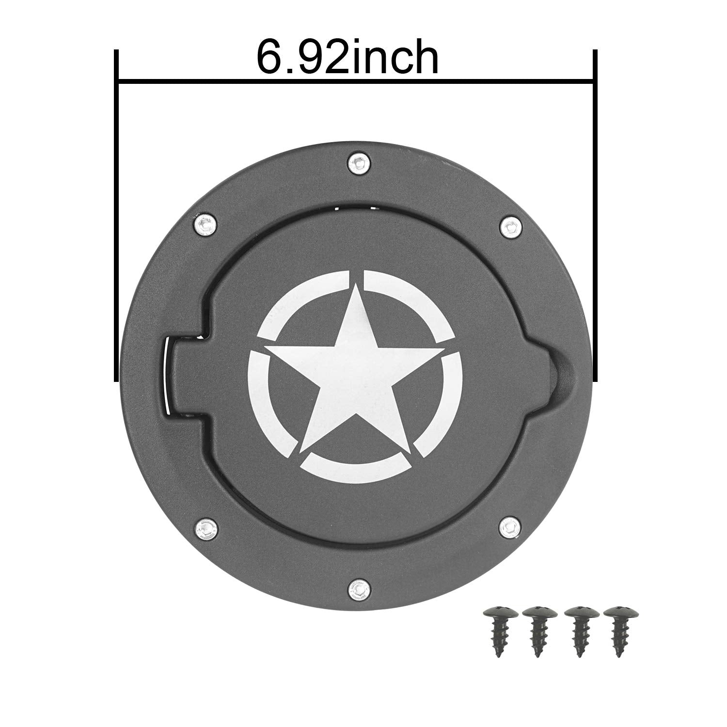 Hooke Road Tj Fuel Door Cover Gas Tank Cap Filler Compatible With Jeep Tj Wrangler 1997-2006