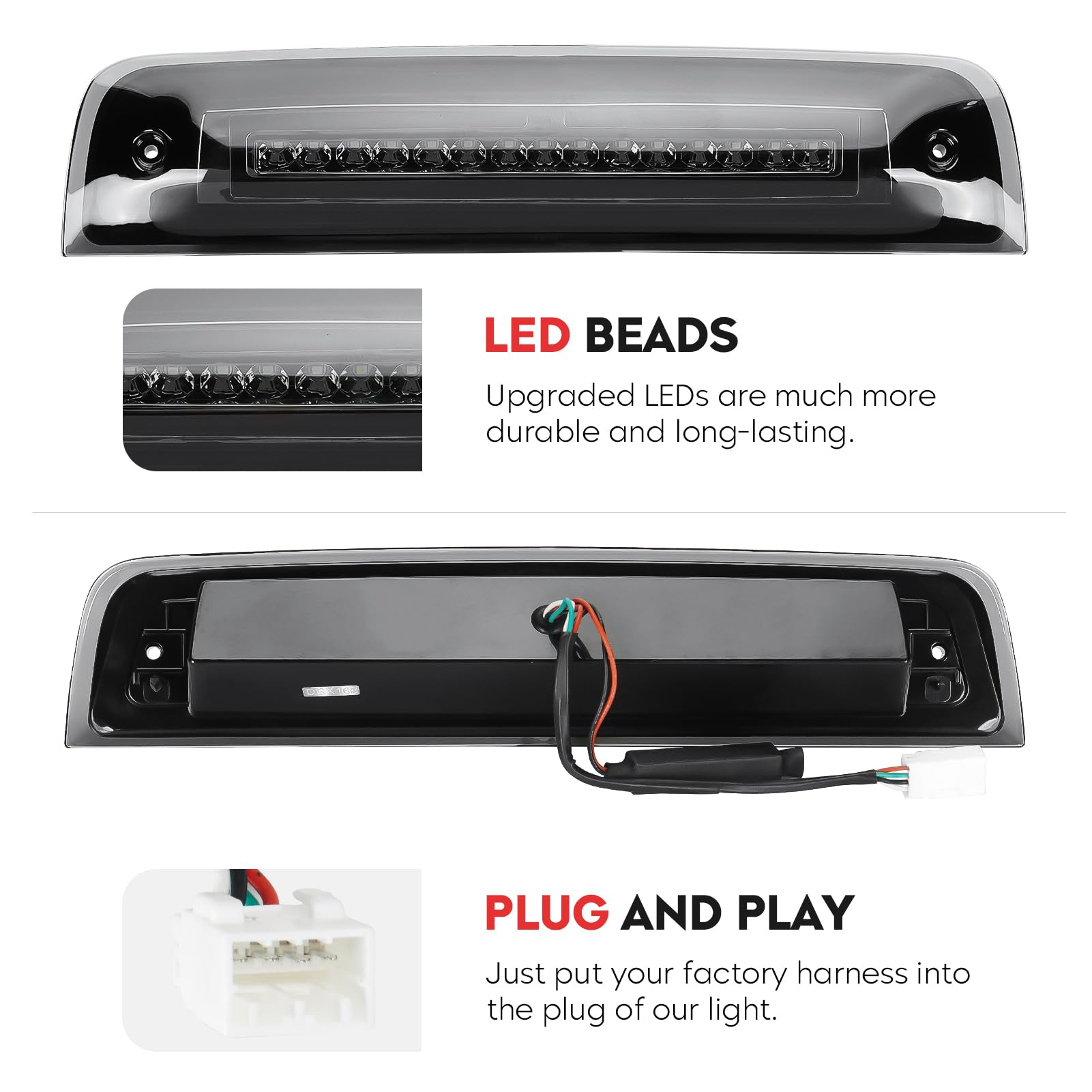 Tresound Led 3Rd Brake Cargo Light For 2009-2017 Dodge Ram 1500, 2010-2017 Dodge Ram 2500 & 3500 Third Center High Mount Stop La