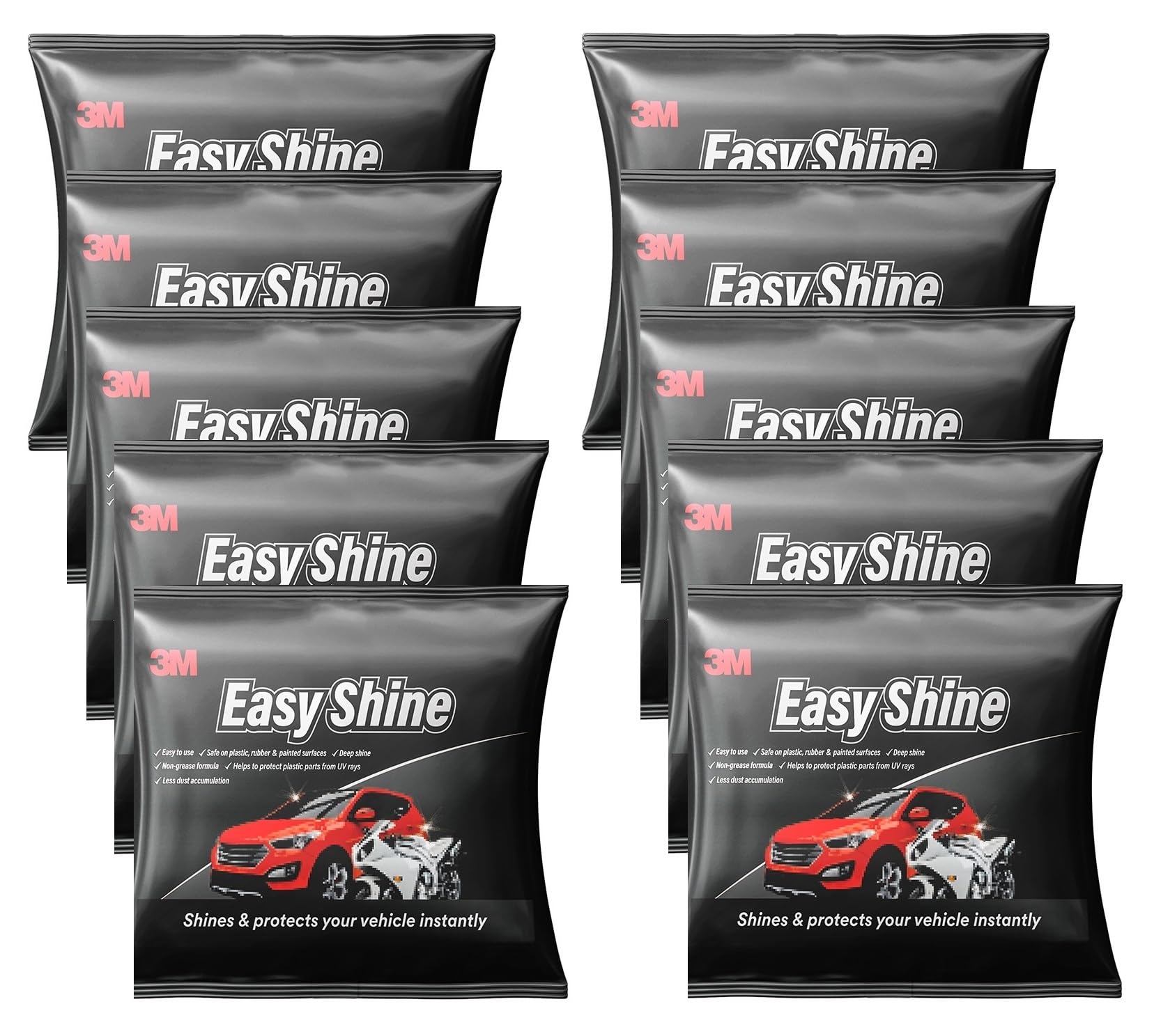 3M Easy Shine Foam Sponge, Safe on Plastic, Rubber and Painted Surfaces, Protect Plastic Parts from UV Rays, Less Dust Accumulat