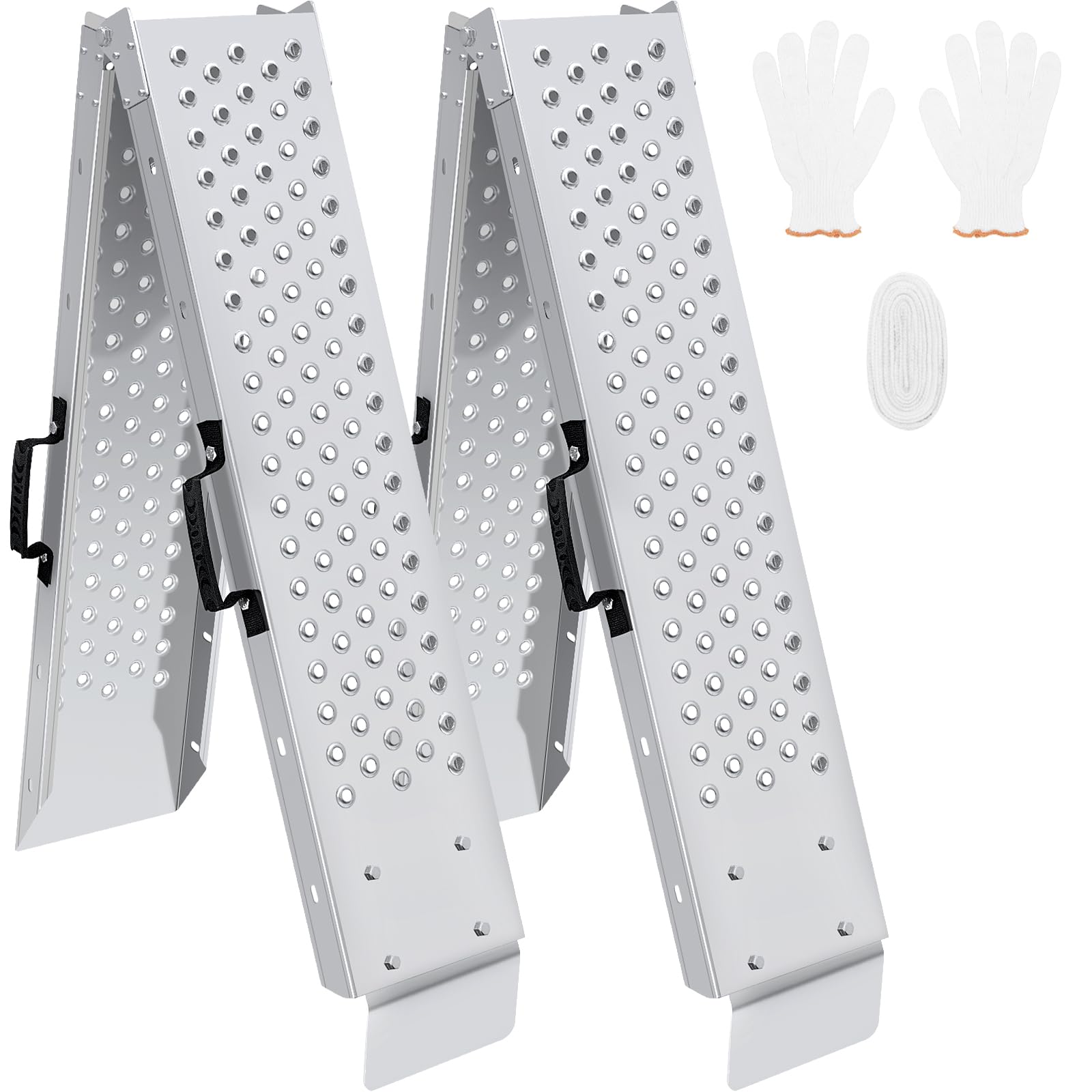 Arejonner 77.7 inches Long and 8.6 inches Wide Heavy Duty Folding Loading Ramp, Motorcycle; Lawn Mower; Snow Plough; Bikes; ATV;