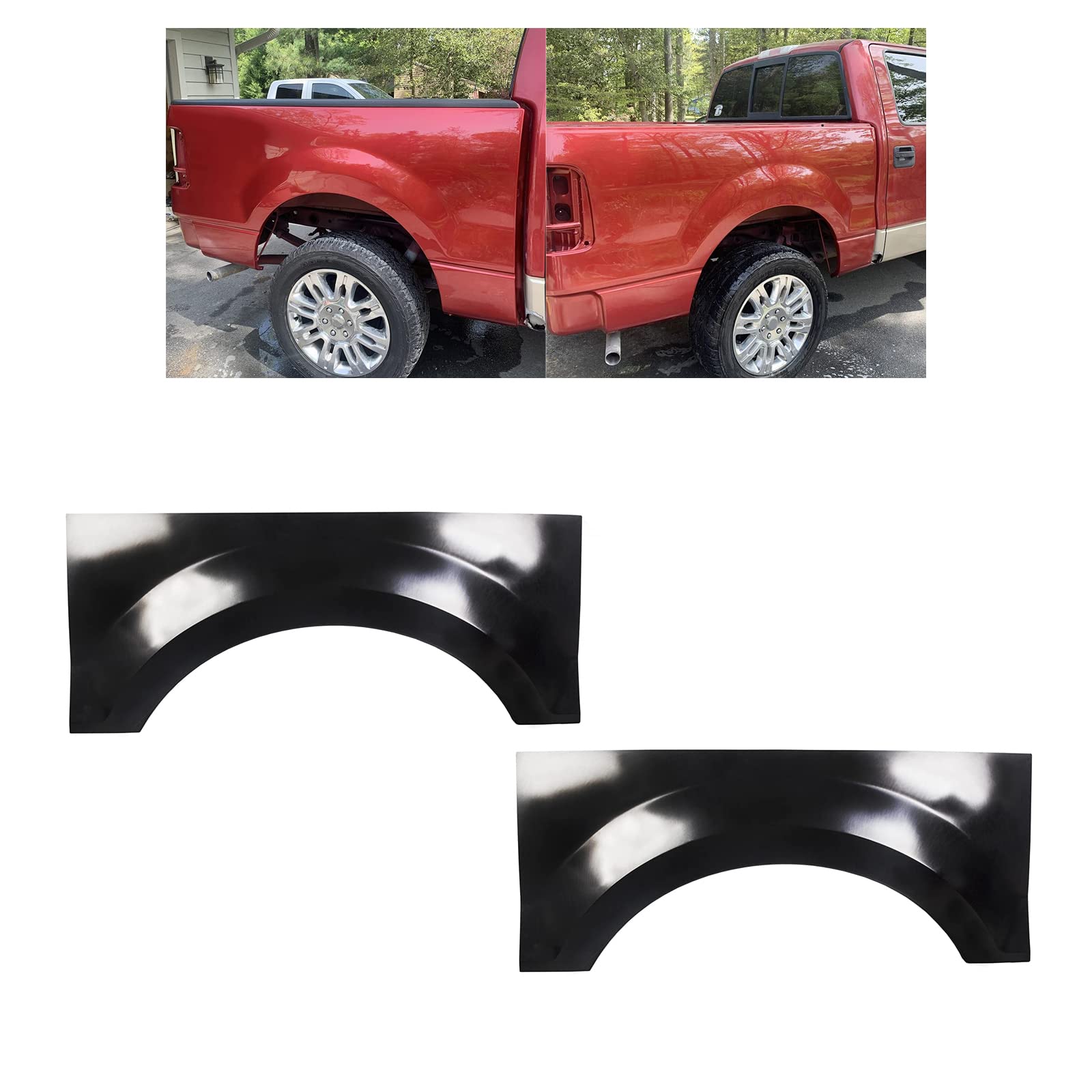 7Blacksmiths Rear Wheel Arch Repair Panel Compatible With 2004-2008 Ford F-150 F150 Replacement Upper Quarter Patch Panel Left & Right Set Of 2
