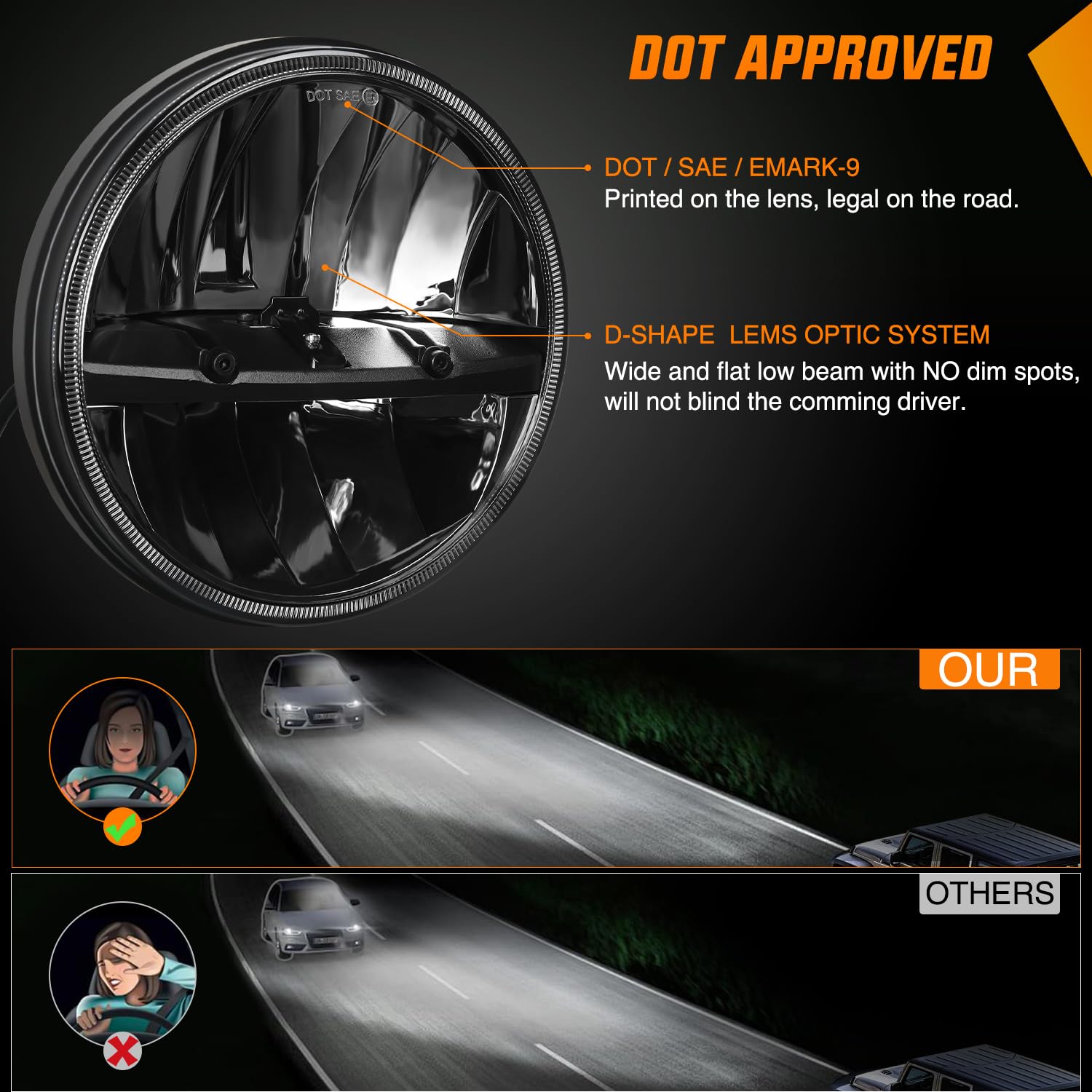 Nilight 2Pcs 7 Inch Led Headlights High Low Beam Round Headlamp For 2007 2008 2009 2010 2011 2012 2013 2014 2015 2016 2017 Jk Jk