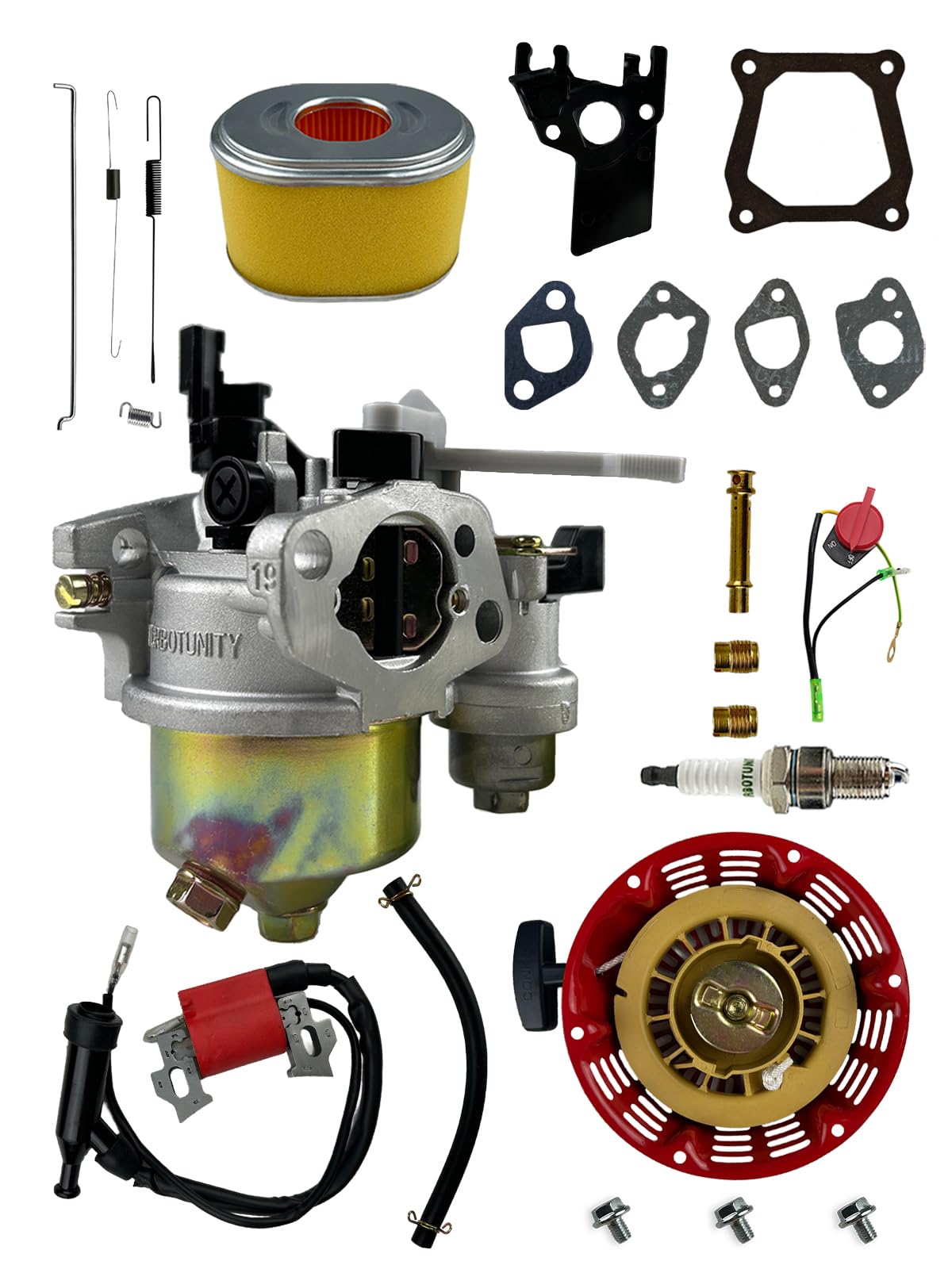 TURBOTUNITY Tune Up Kit for Honda GX160 GX200 4HP 5.5HP 6.5HP, 163cc 196cc Small Engines Rebuild kit w/ 16100-ZH8-W61 Carburetor