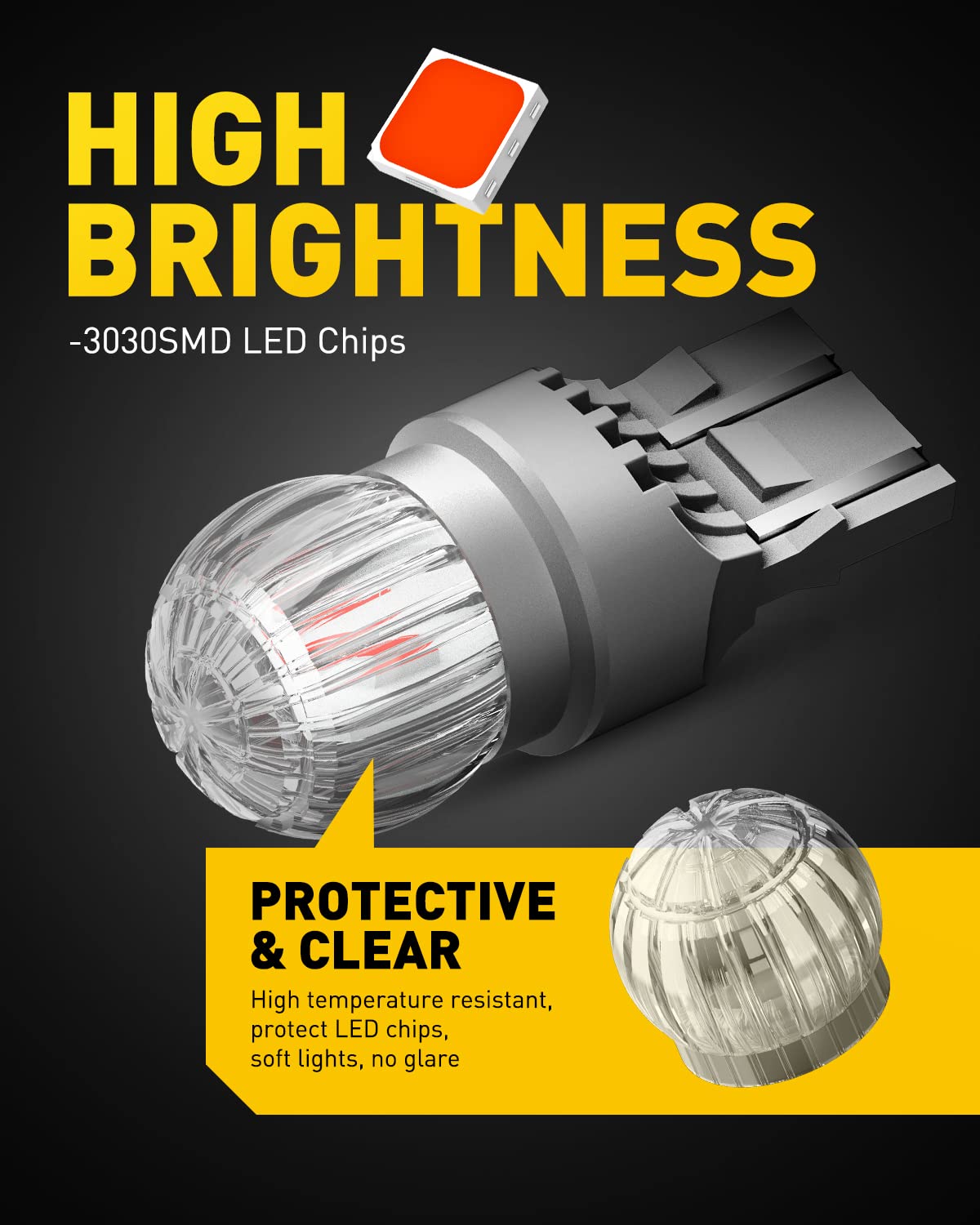 Auxito 7443 7440 Led Bulbs Red Brake Light 400% Brighter, 7441 7444 T10 W21W Red Light Lamp For Tail Lights, Stop Brake Lights,