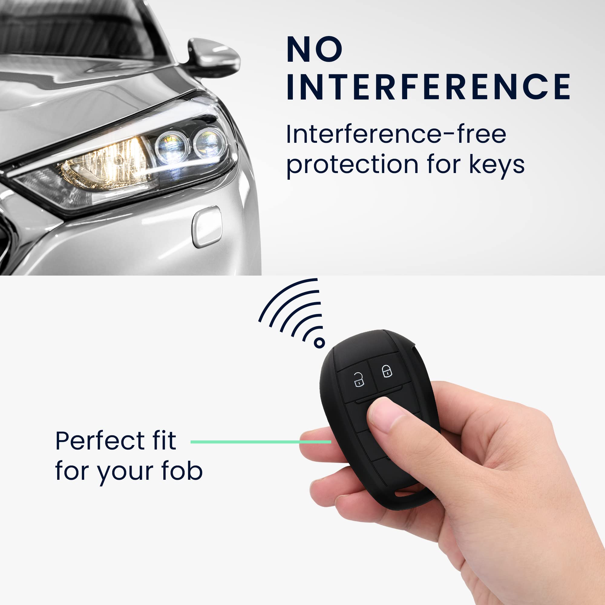 Kwmobile Silicone Key Fob Cover Compatible With Alfa Romeo 3 Button Remote Control Car Key